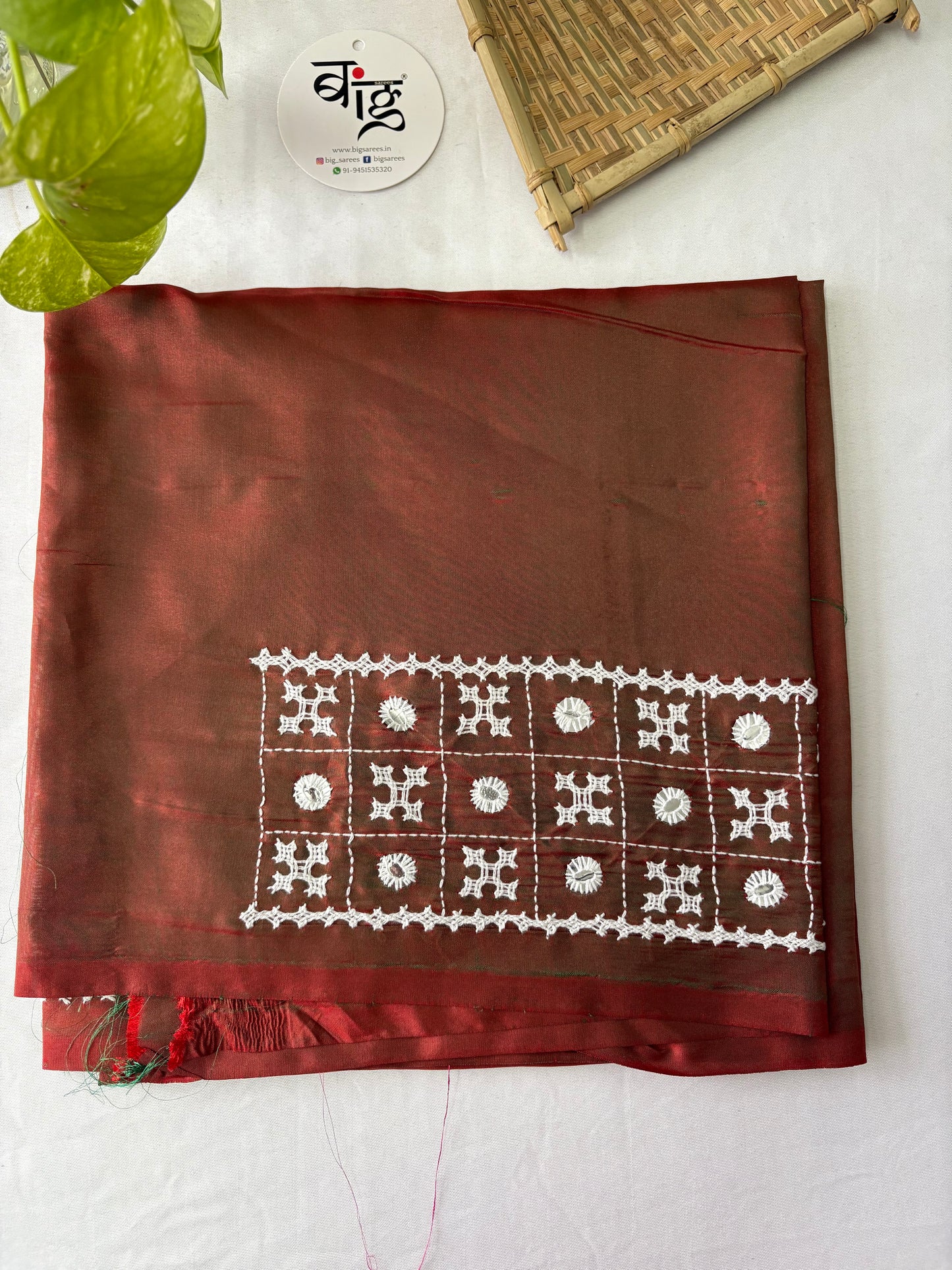 Gujrati work blouse pieces in art silk 1 mtr