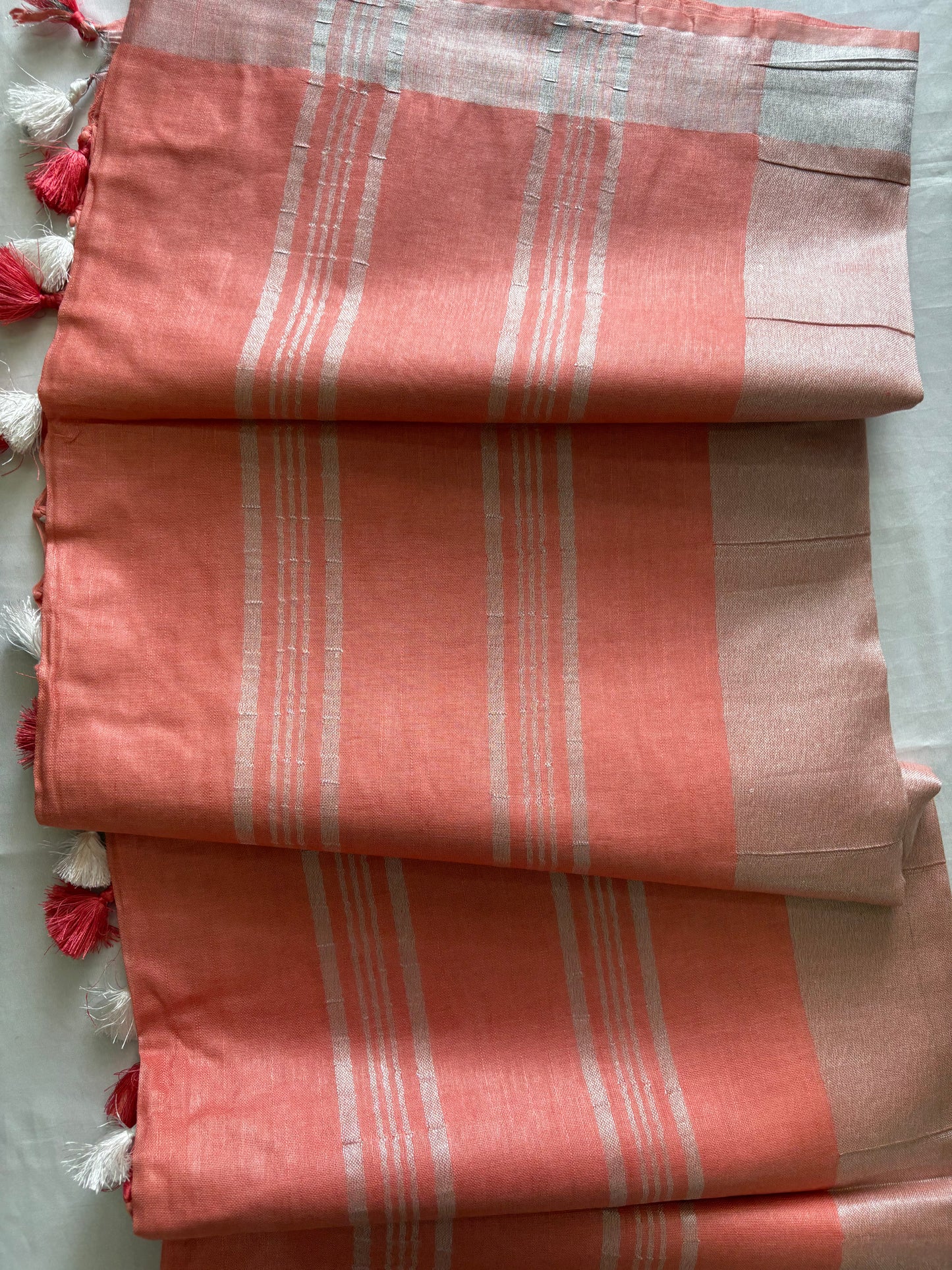 Cotton Linen Saree With running Blouse