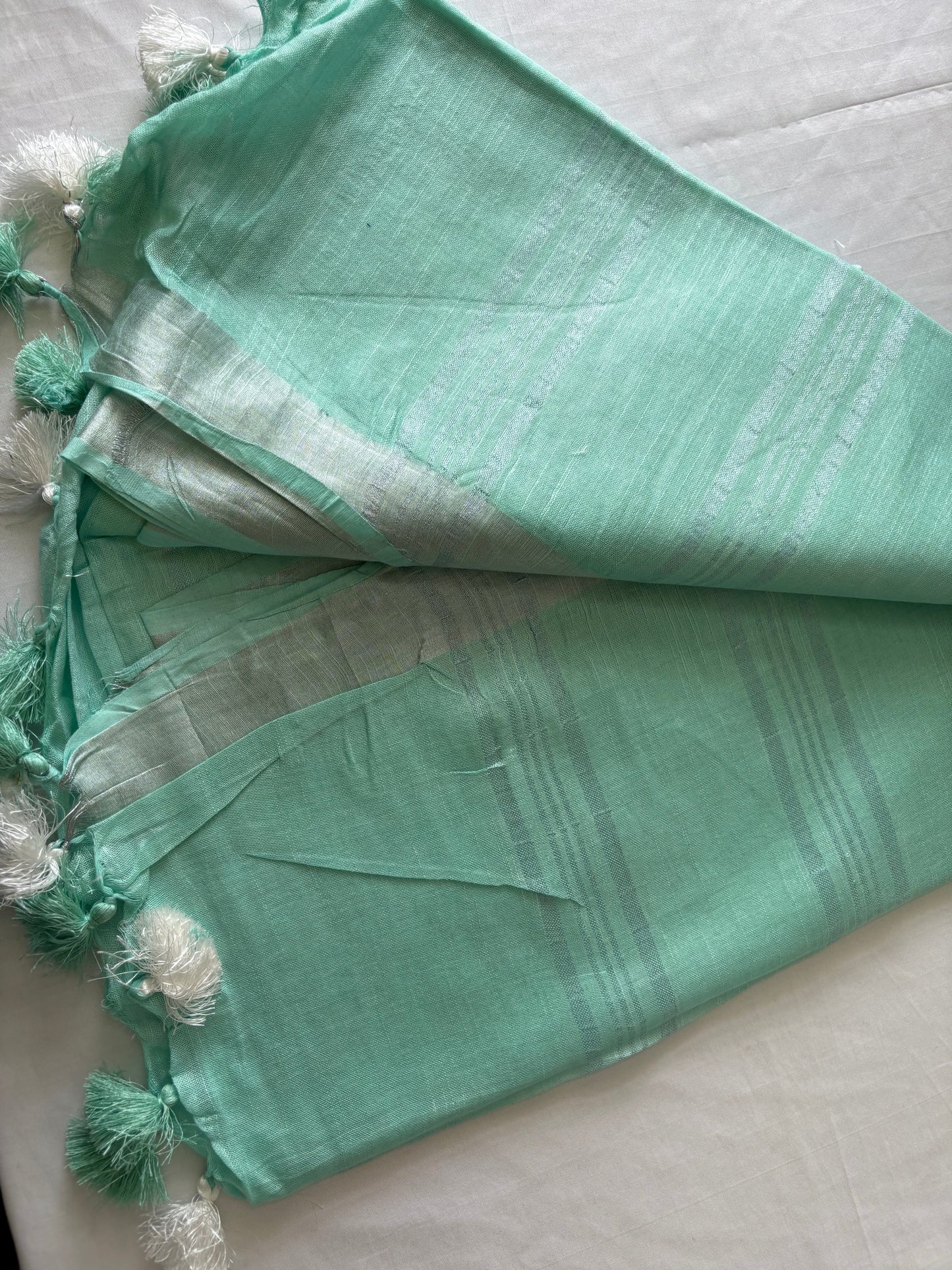 Cotton Linen Saree With running Blouse