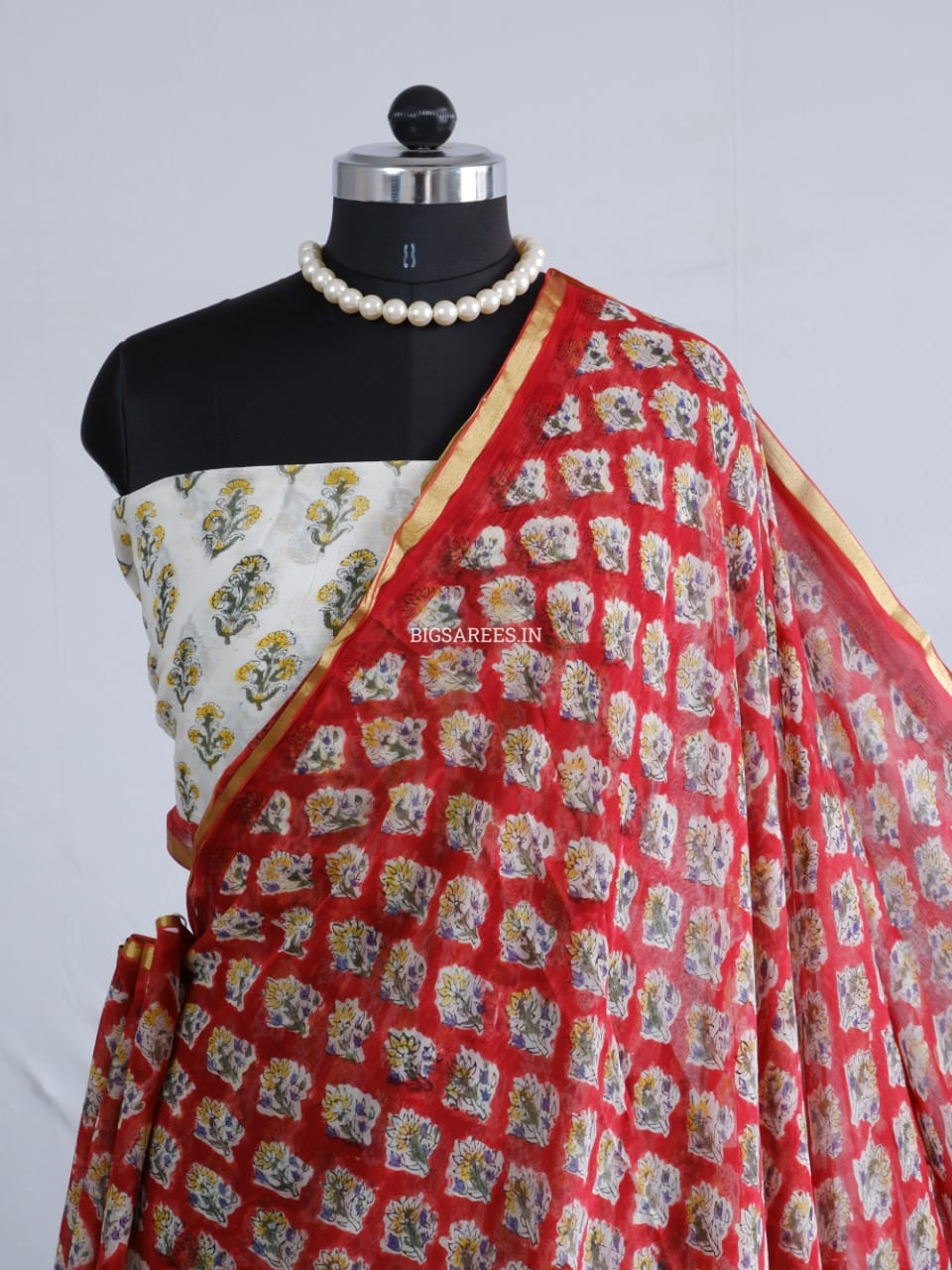 Hand Block Print Saree | Pure Chiffon