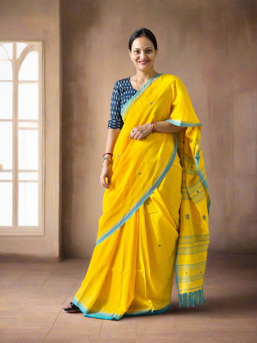 Mul Cotton handwoven Saree (Handloom Marked)