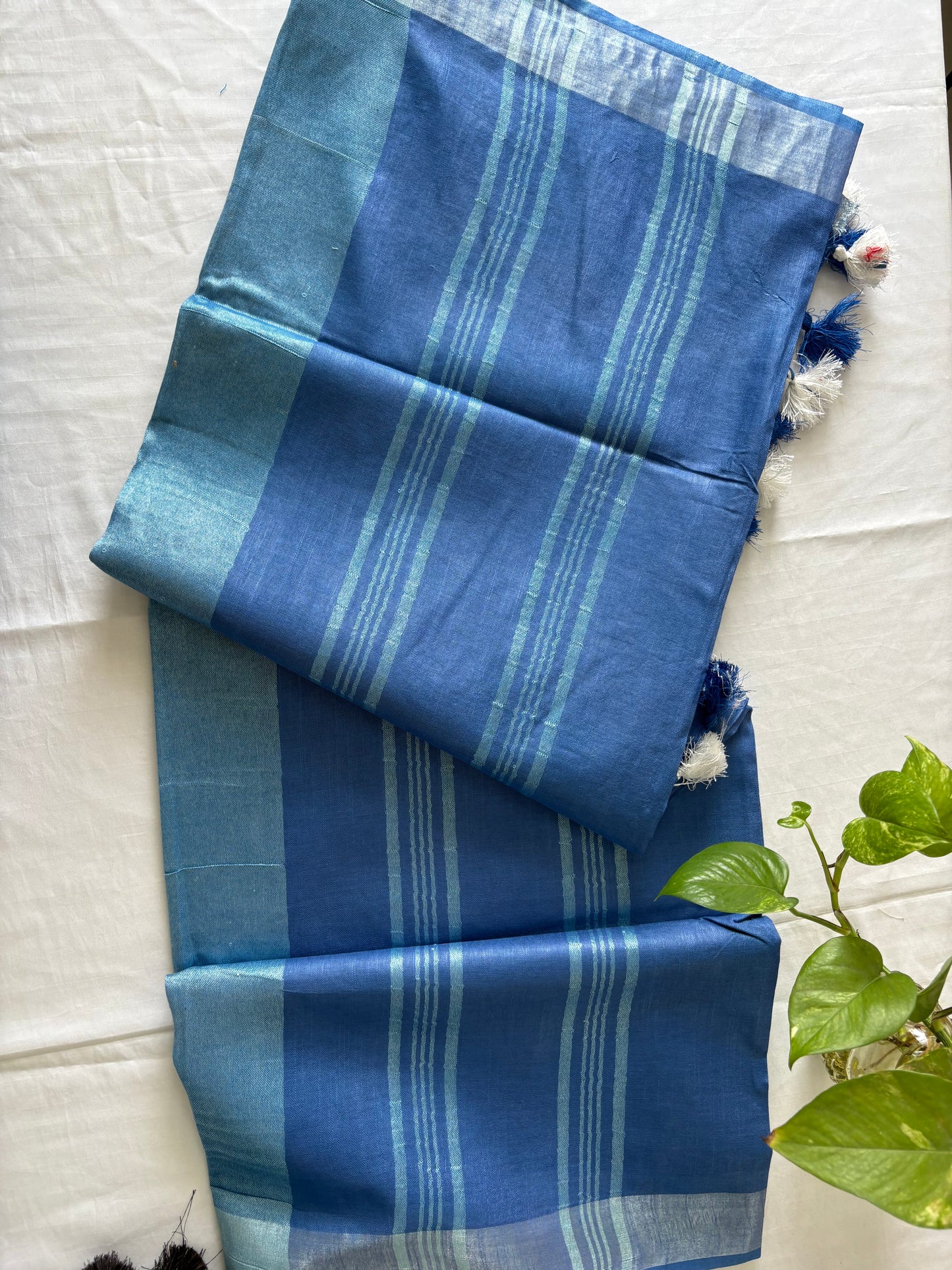 Cotton Linen Saree With running Blouse