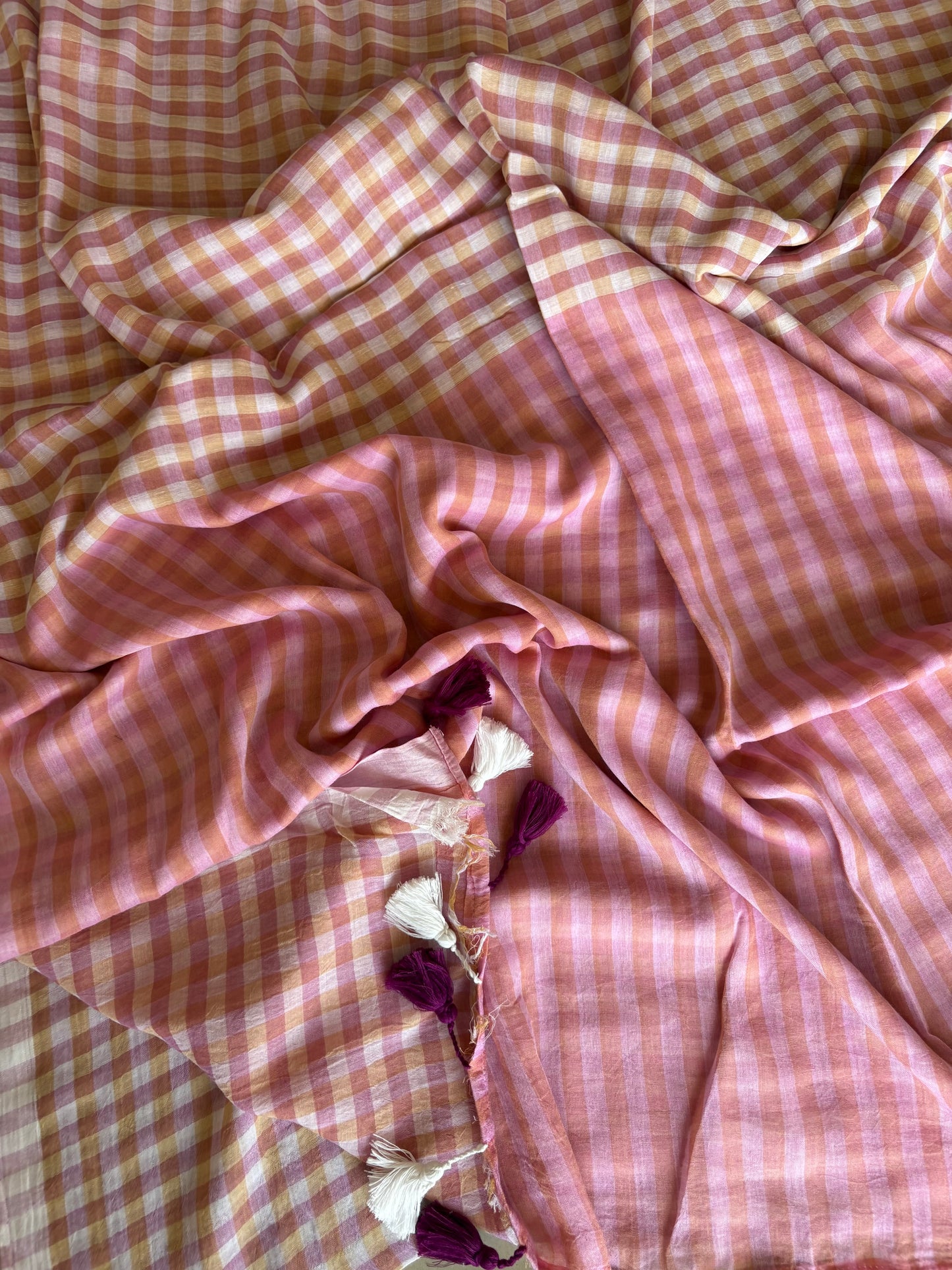 Mul Cotton check Saree
