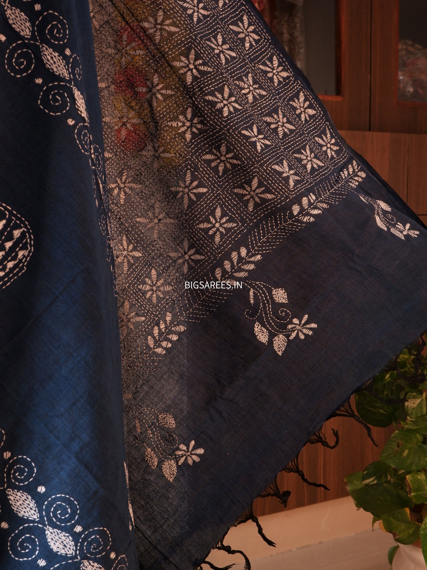 Kantha Hand Embroidered Pure Cotton Saree