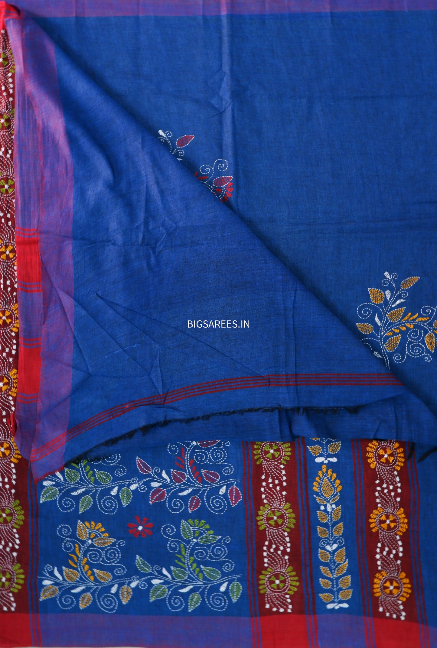 Kantha Hand Embroidered Pure Cotton Saree