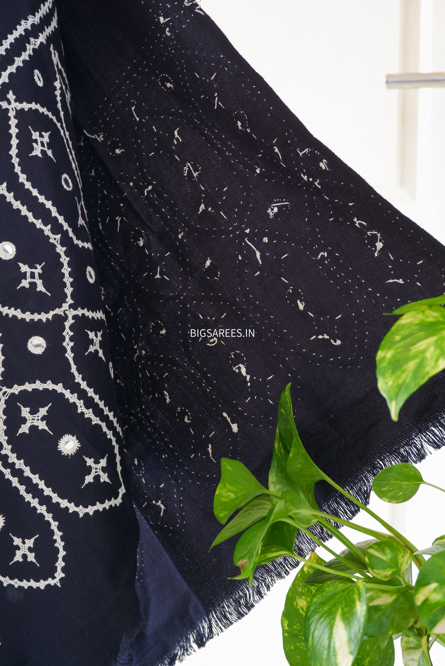 Gujrati Stitch Hand Embroidered Woollen Warm Shawl