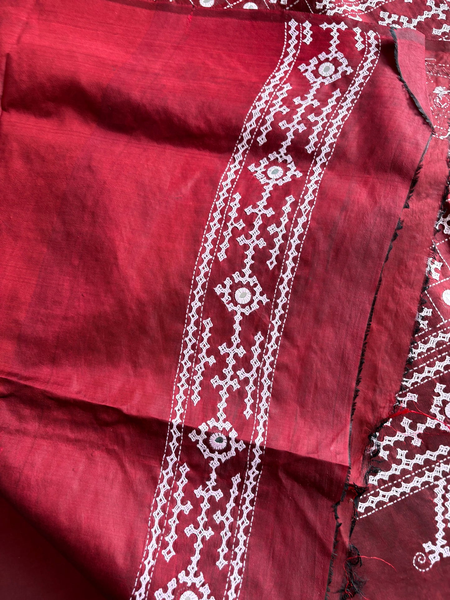 Kutch Hand Embroidered Pure Banglore Silk Saree