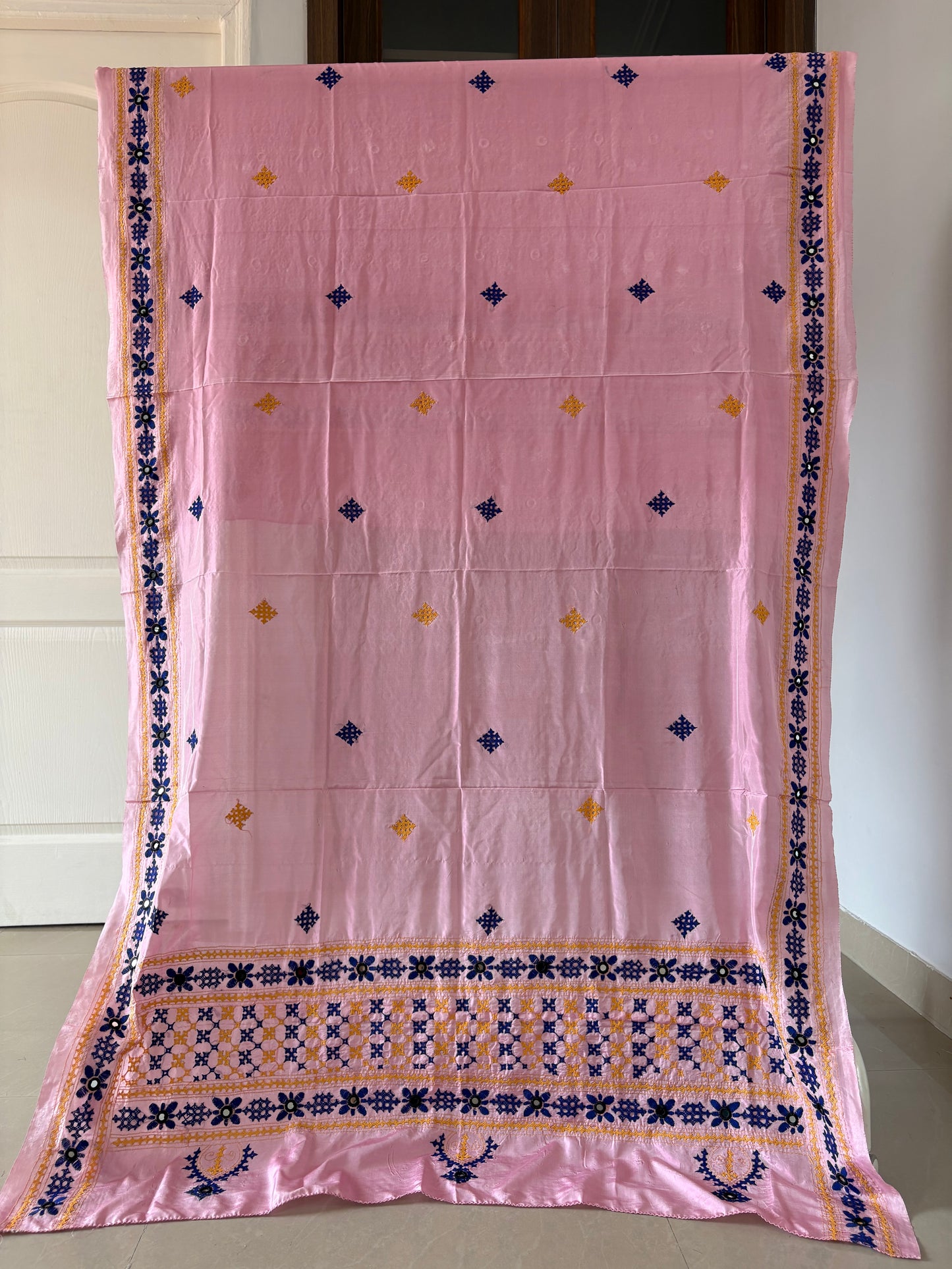 Kutchi work Silk Dupatta