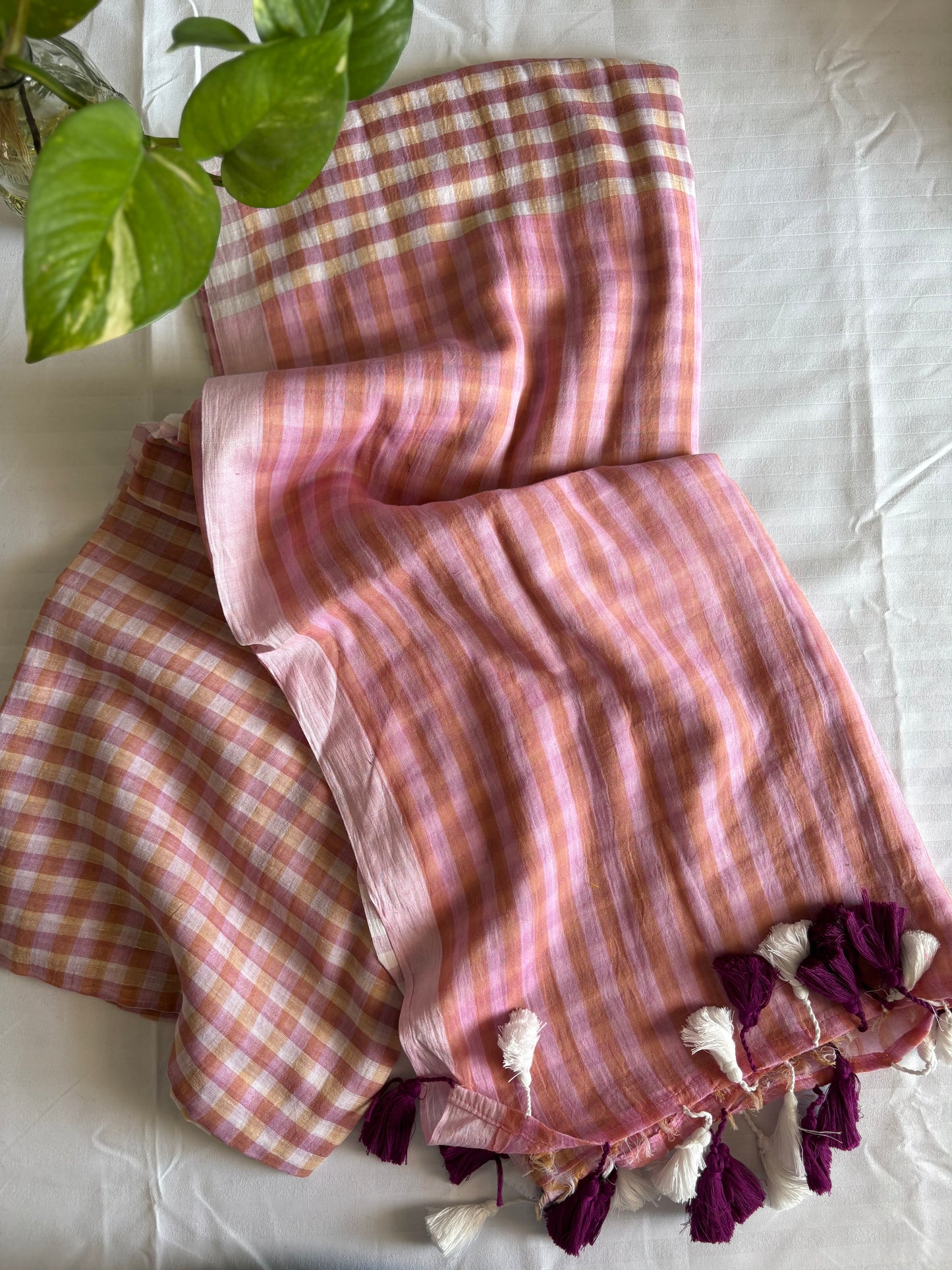 Mul Cotton check Saree