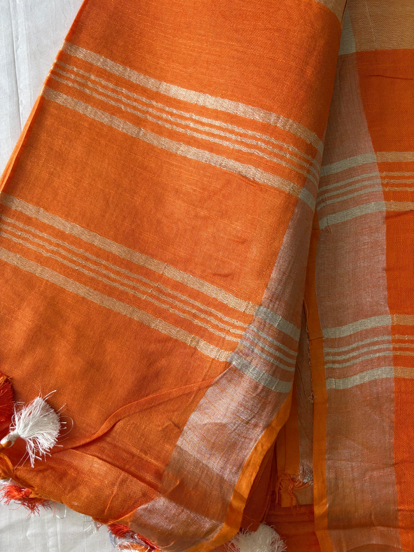 Cotton Linen Saree With running Blouse