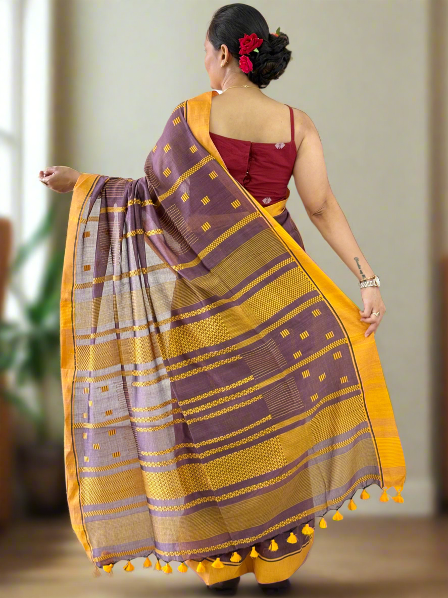 Mul Cotton handwoven Saree (Handloom Marked)