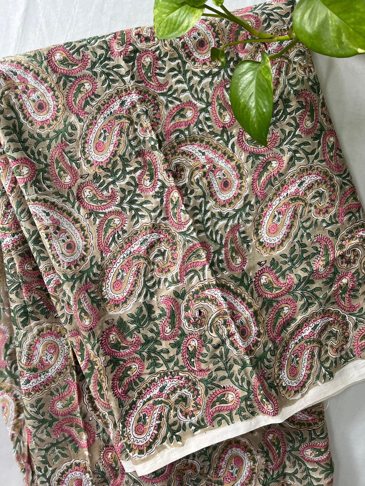 Block printed pure Cotton 1 Mtr. Blouse Piece/ running fabric