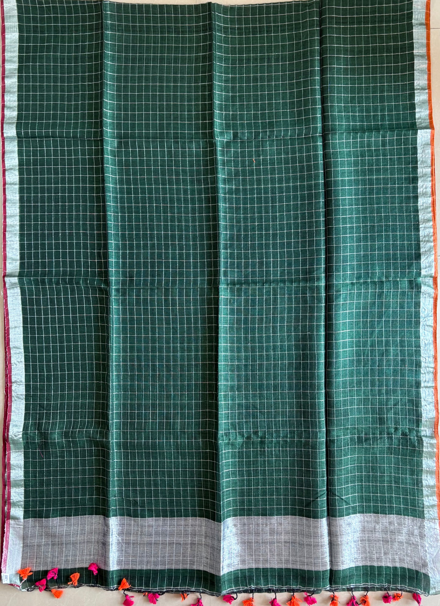 Pure Linen By Linen handloom Saree (handloom marked)