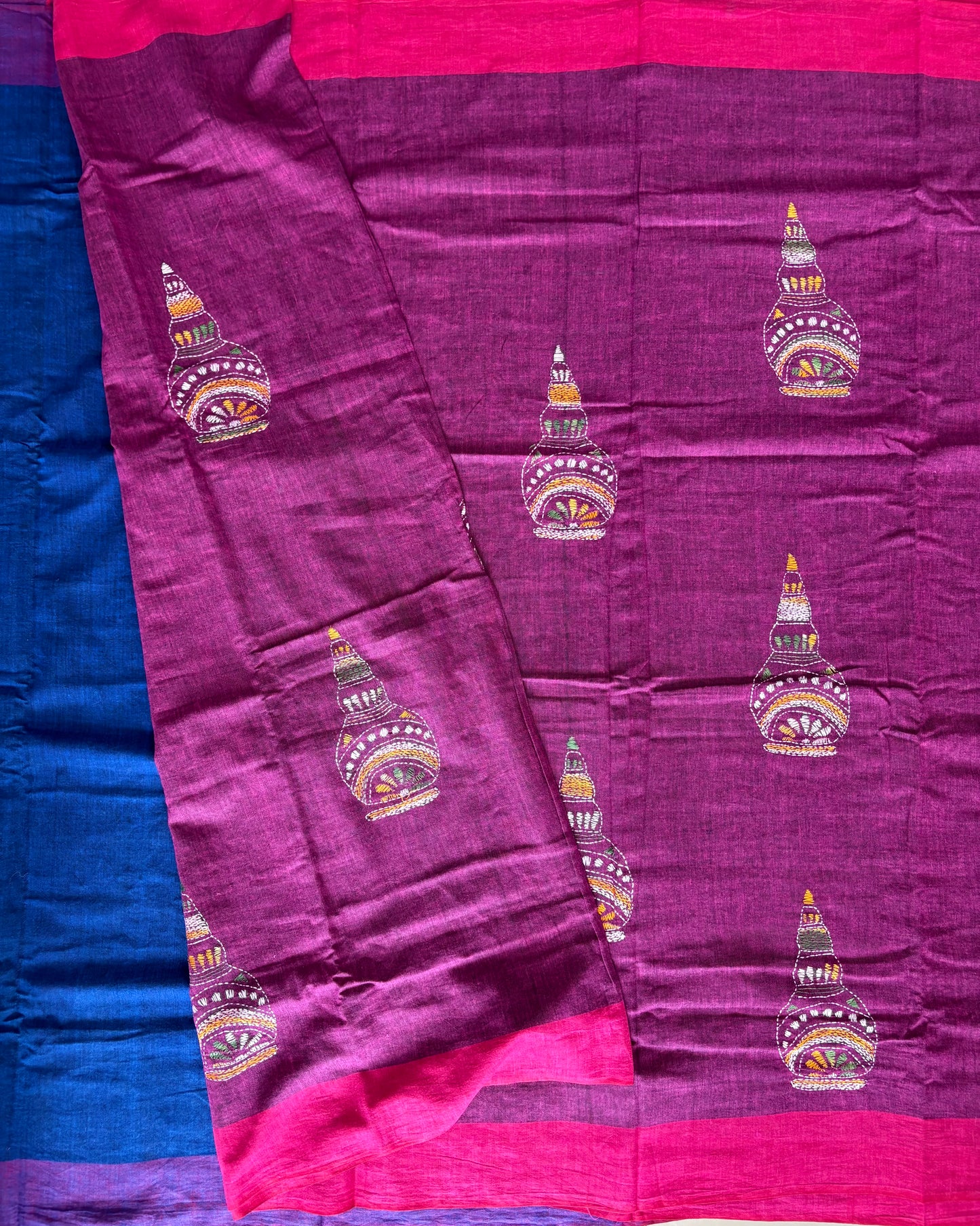 Kantha Hand Embroidered Pure Cotton Saree