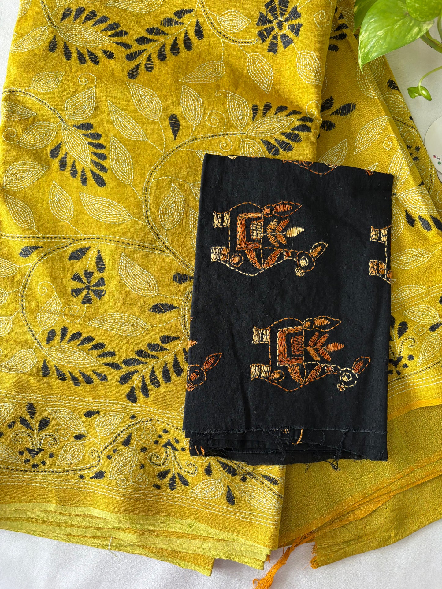 Kantha Hand Embroidered Pure Cotton Saree