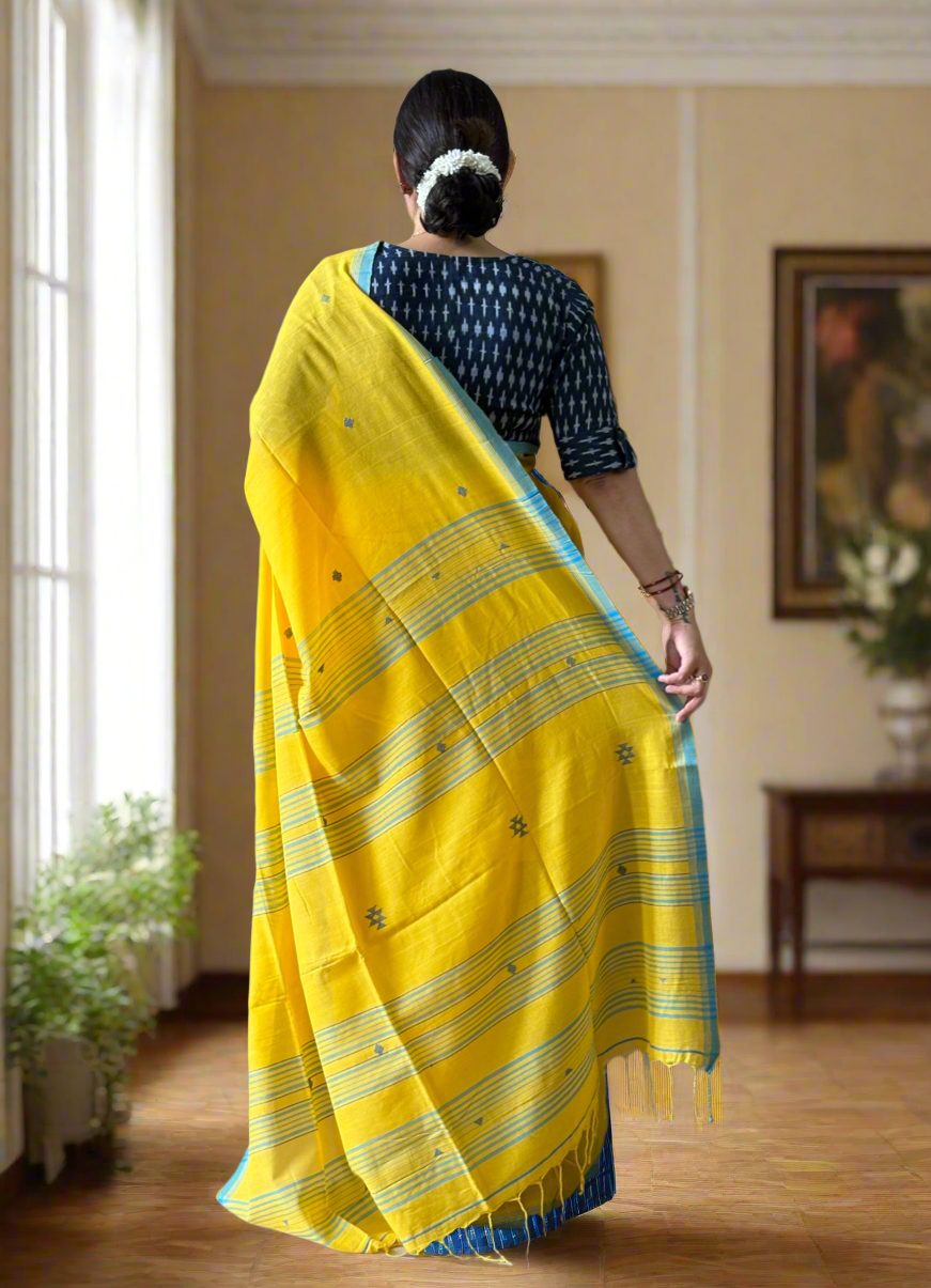 Mul Cotton handwoven Saree (Handloom Marked)