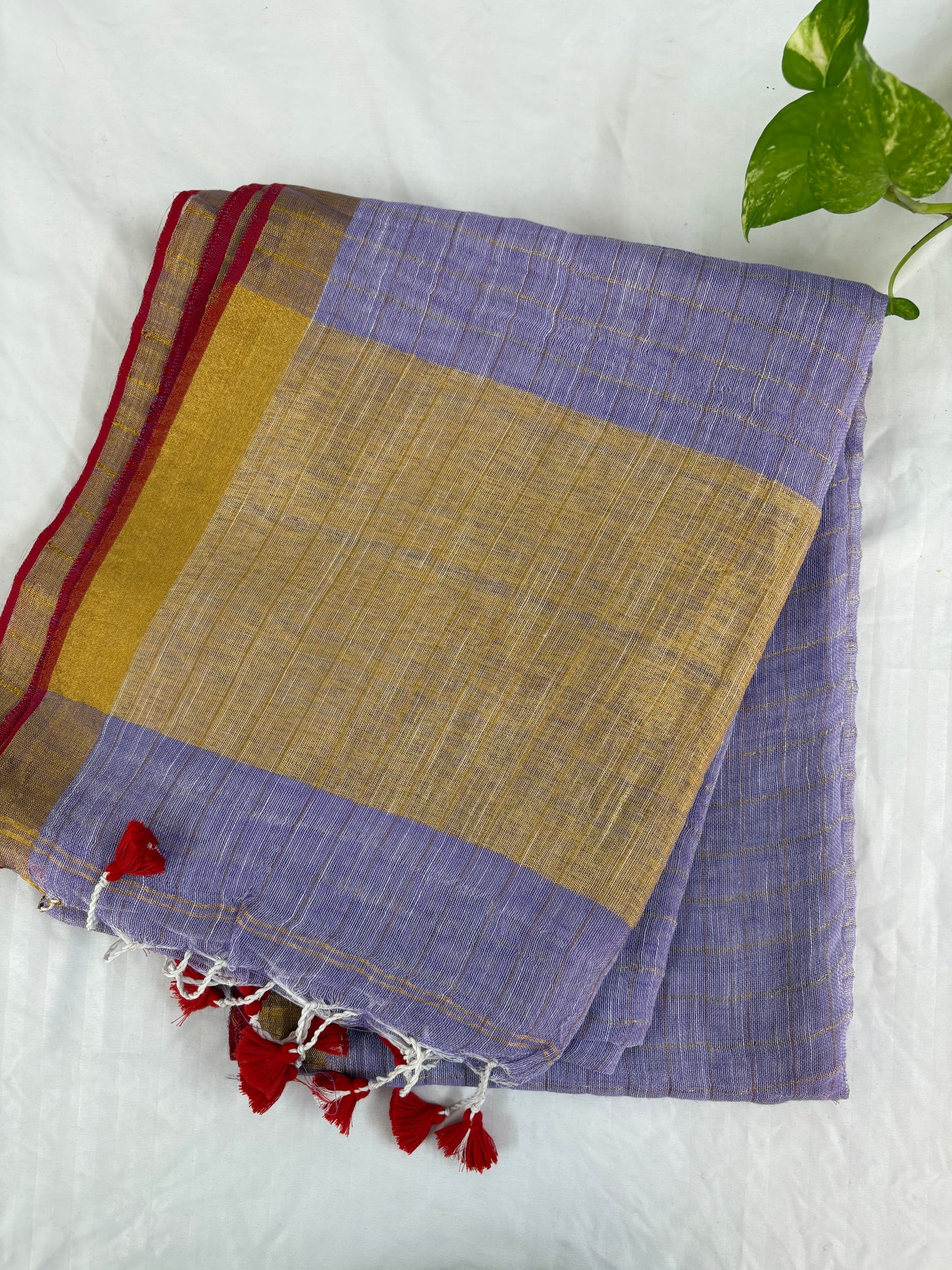 Pure Linen By Linen handloom Saree (handloom marked)