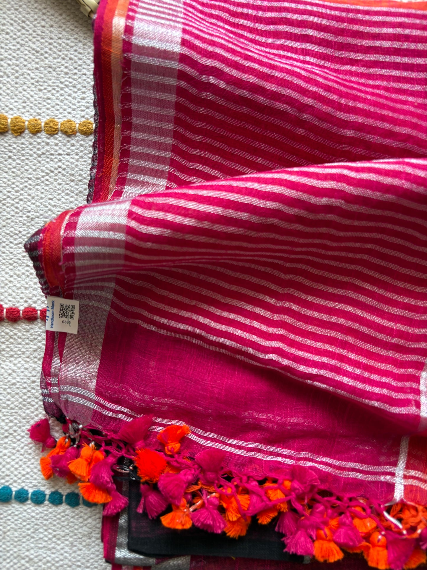 Pure Linen By Linen handloom Saree (handloom marked)
