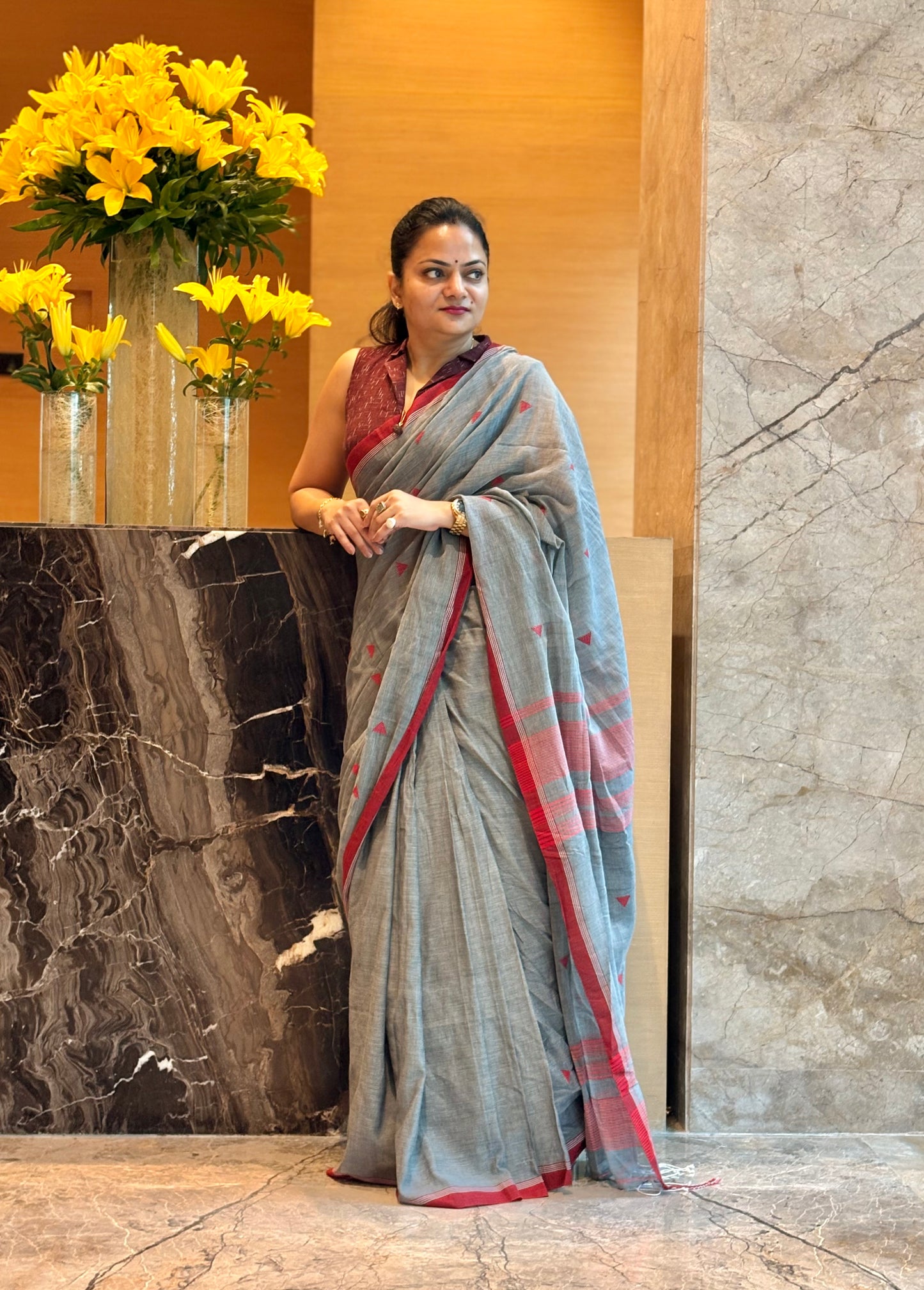Mul Cotton handwoven Saree (Handloom Marked)