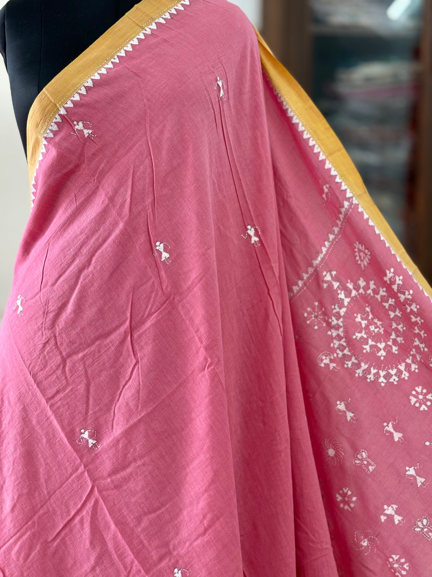 Kantha Hand Embroidered Pure Cotton Saree