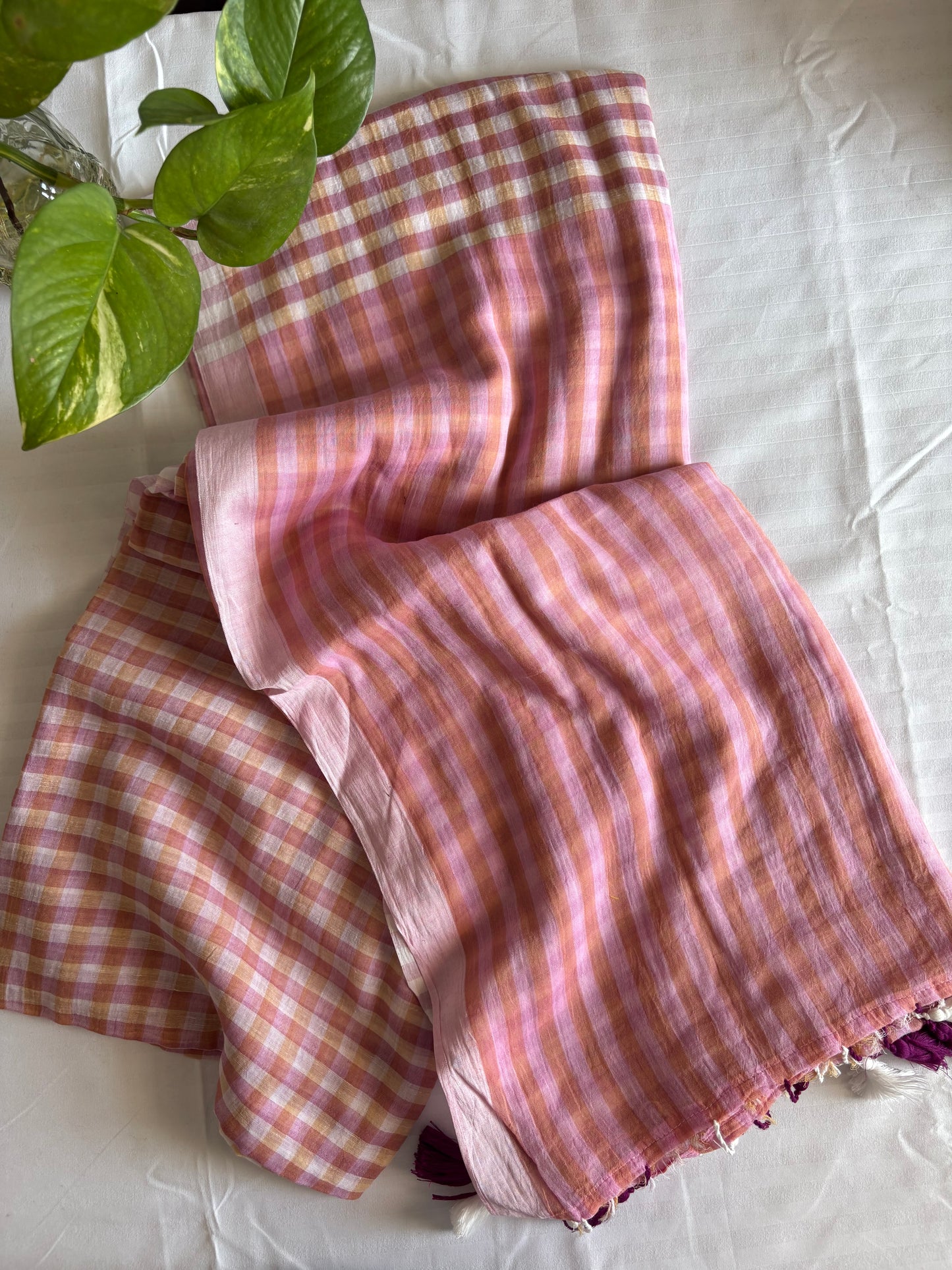 Mul Cotton check Saree