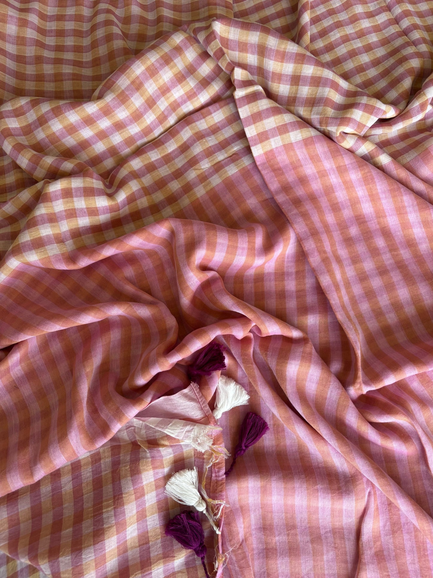 Mul Cotton check Saree