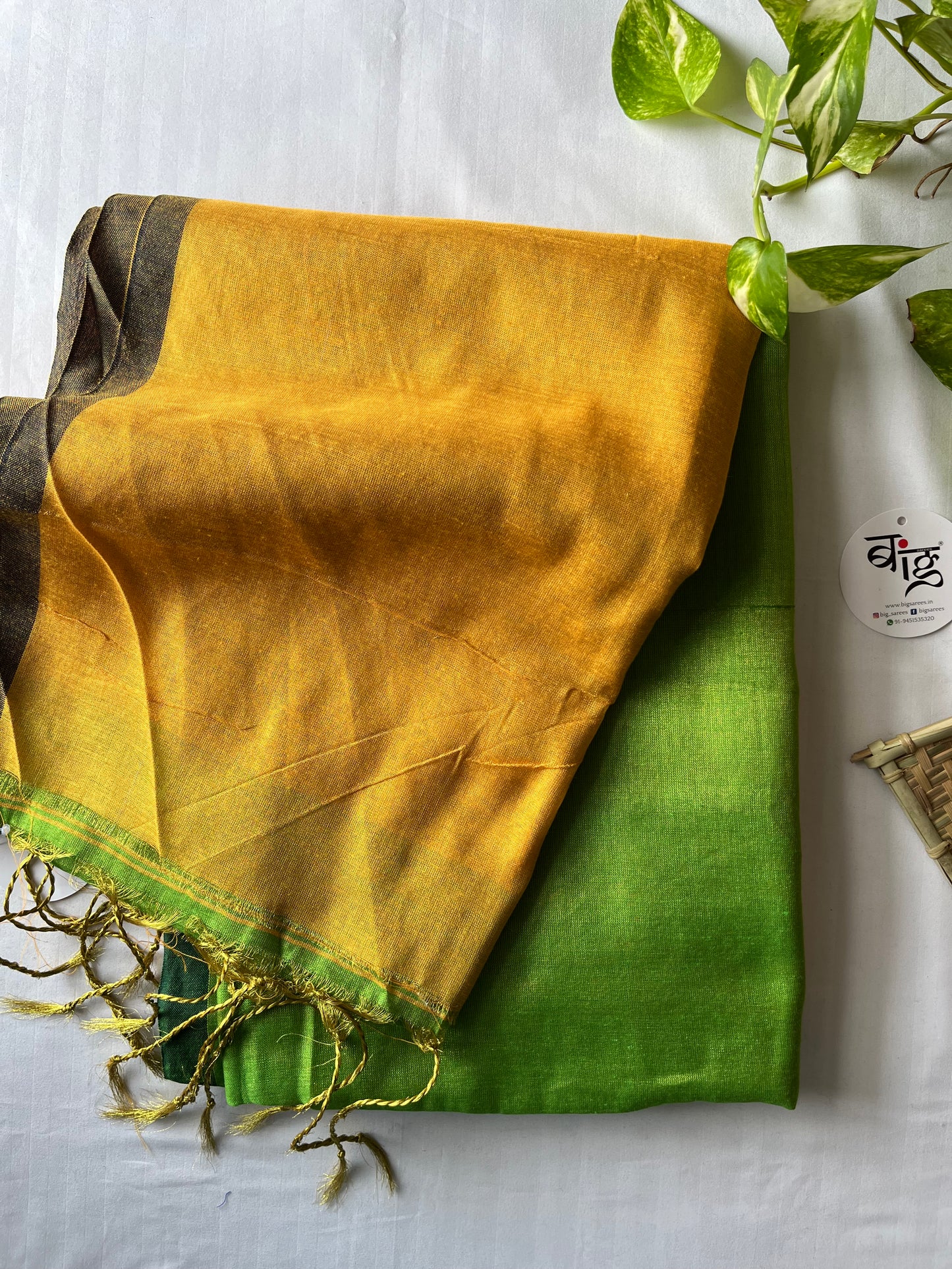 Tissue Khadi Both Side Border Saree With Blouse