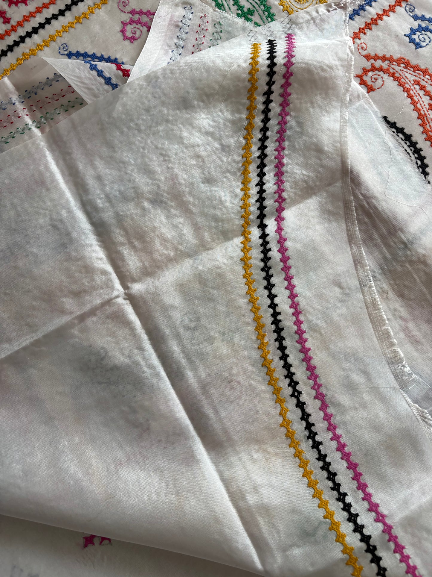 Kutch Hand Embroidered Blended Banglore Silk/art Silk Saree