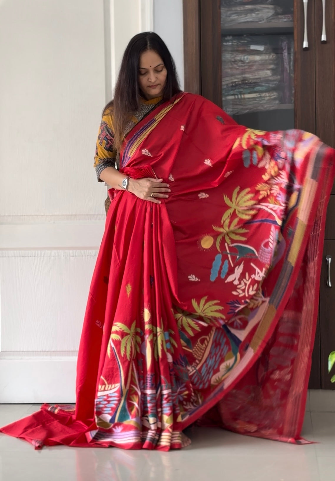 Kantha Stitch Pure Silk Saree