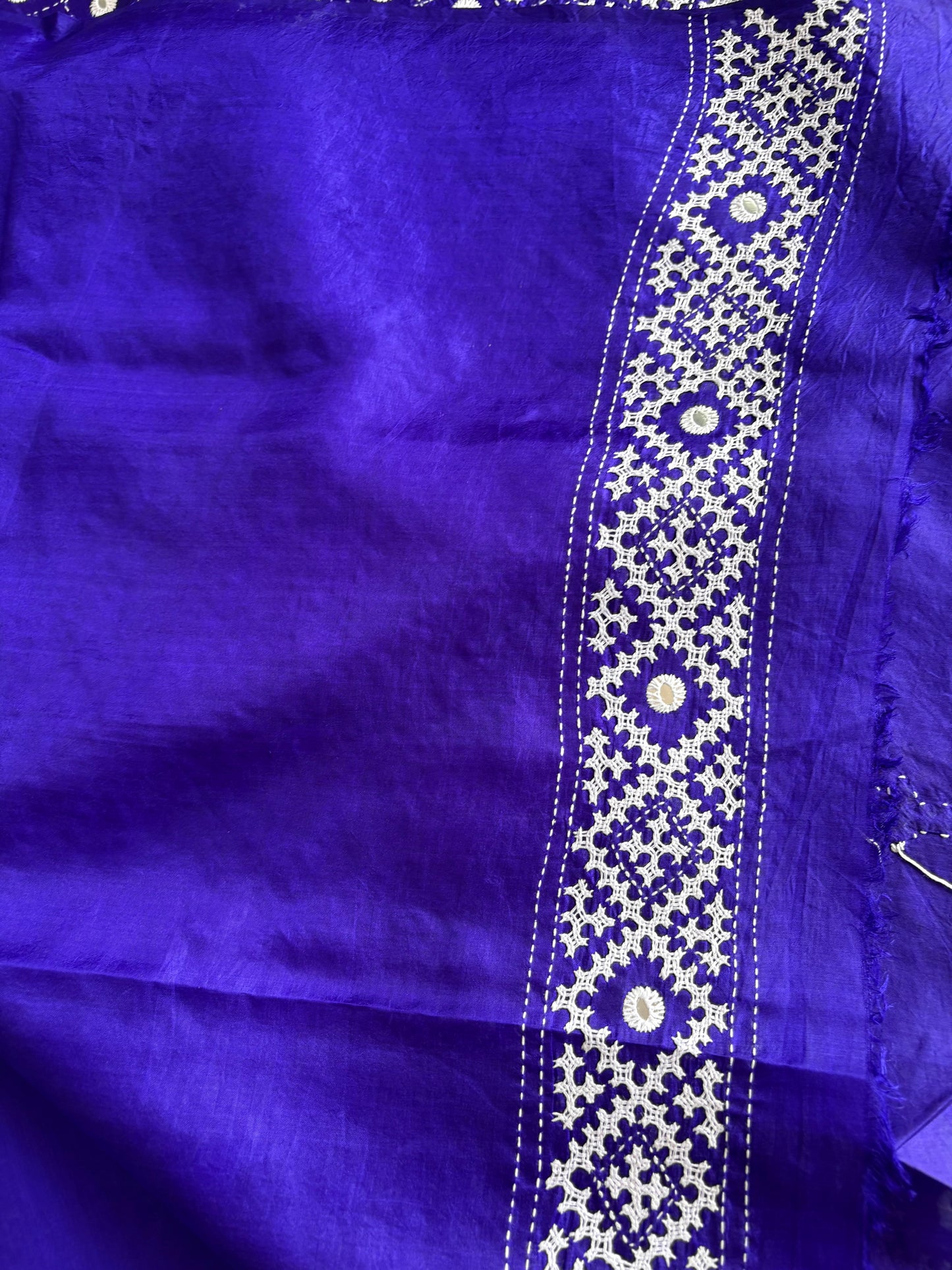Kutch Hand Embroidered Pure Banglore Silk Saree