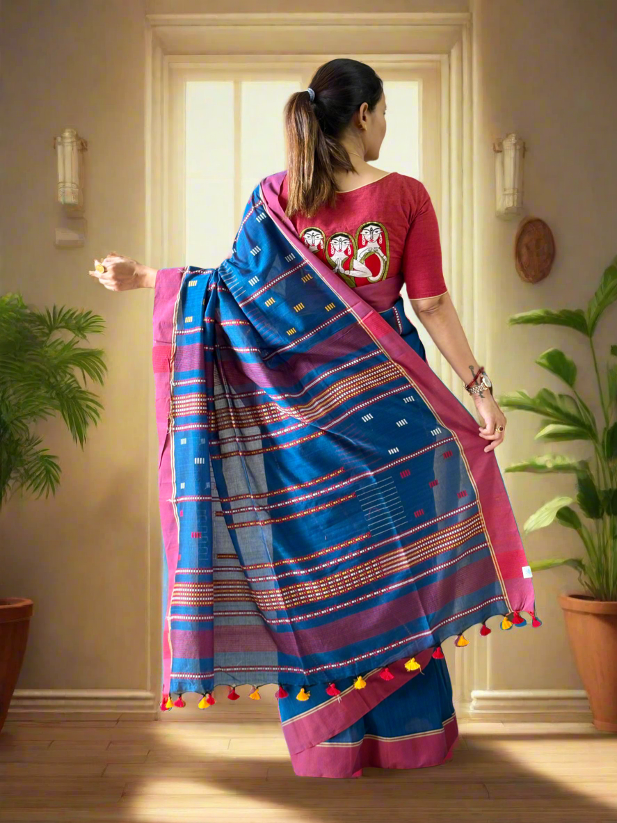 Pure Cotton handwoven Saree (Handloom Marked)