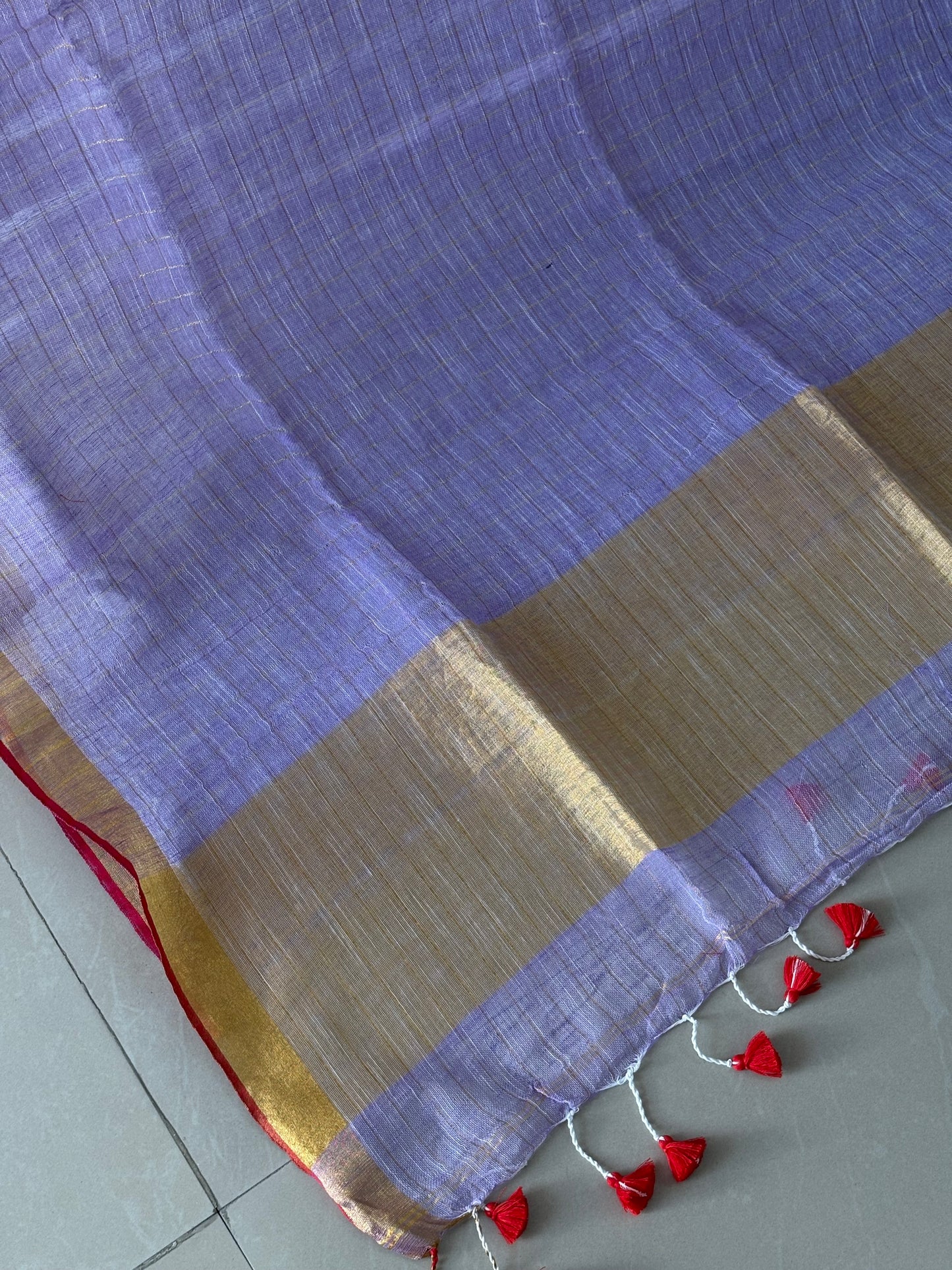 Pure Linen By Linen handloom Saree (handloom marked)