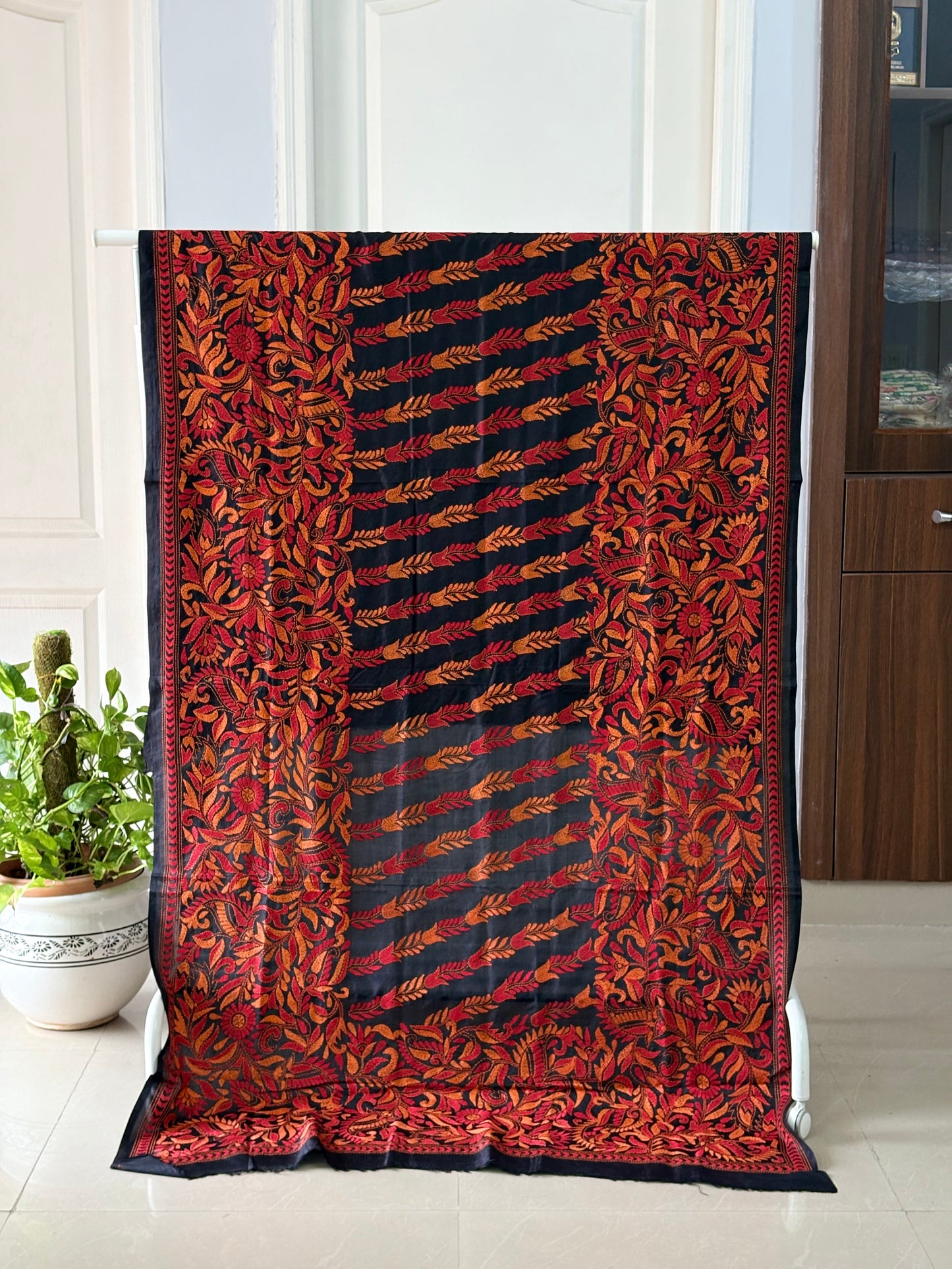Kantha Stitch Hand Embroidary Full Work Pure Banglore Silk Dupatta