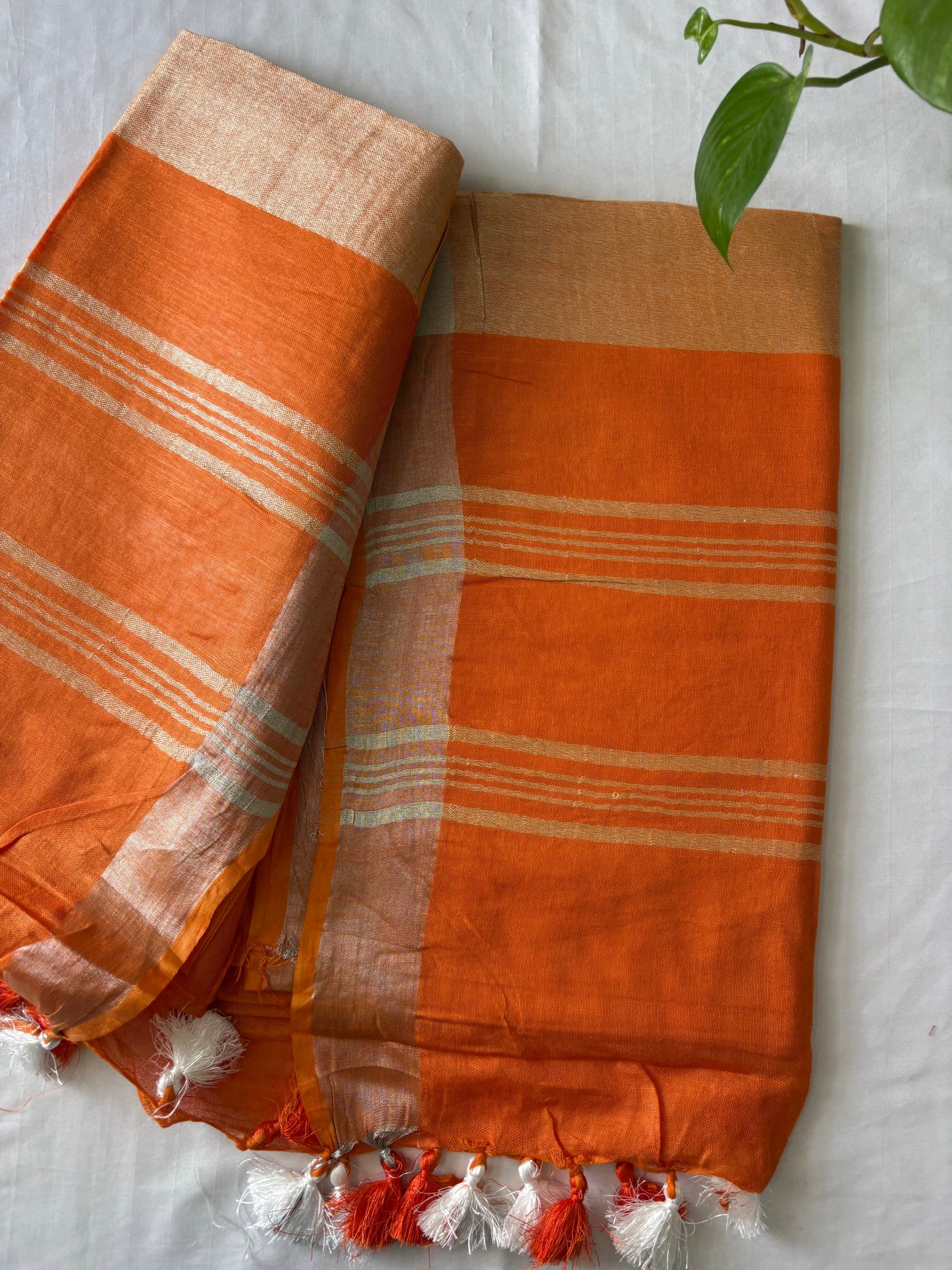 Cotton Linen Saree With running Blouse