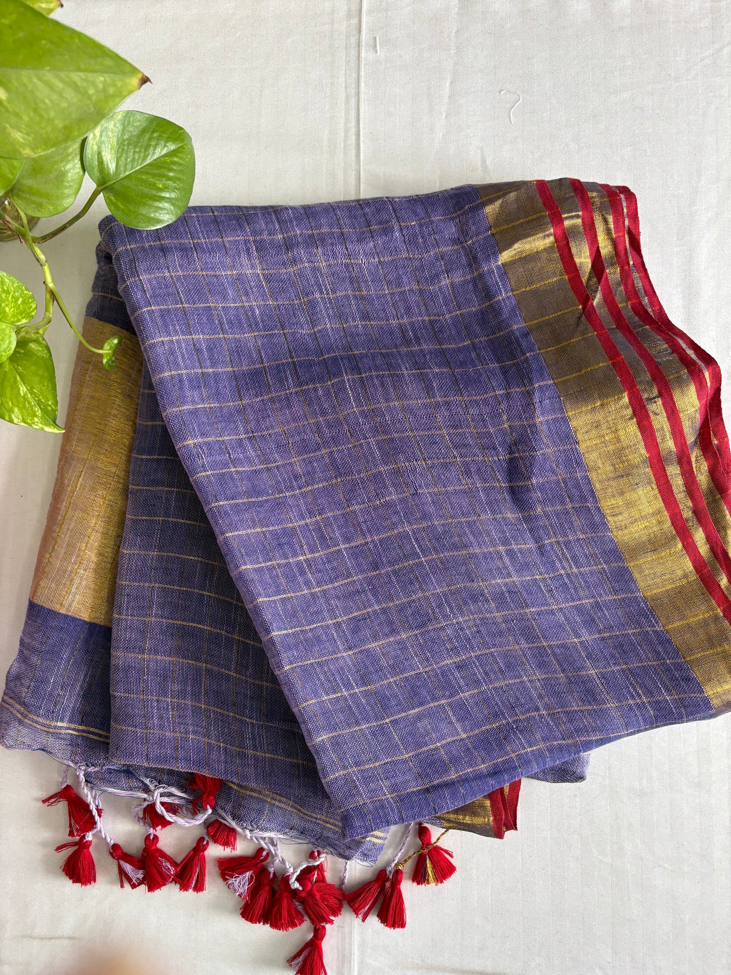 Handloom woven pure Linen By Linen Saree