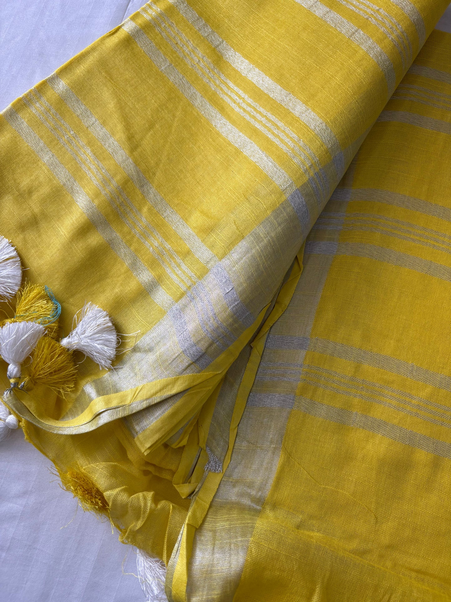 Cotton Linen Saree With running Blouse