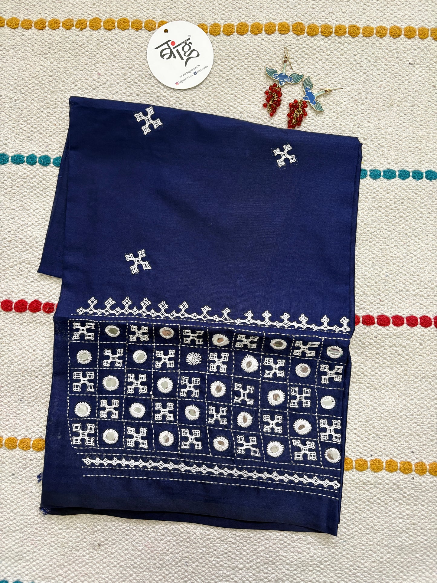 Gujrati work blouse piece in art silk 1 mtr