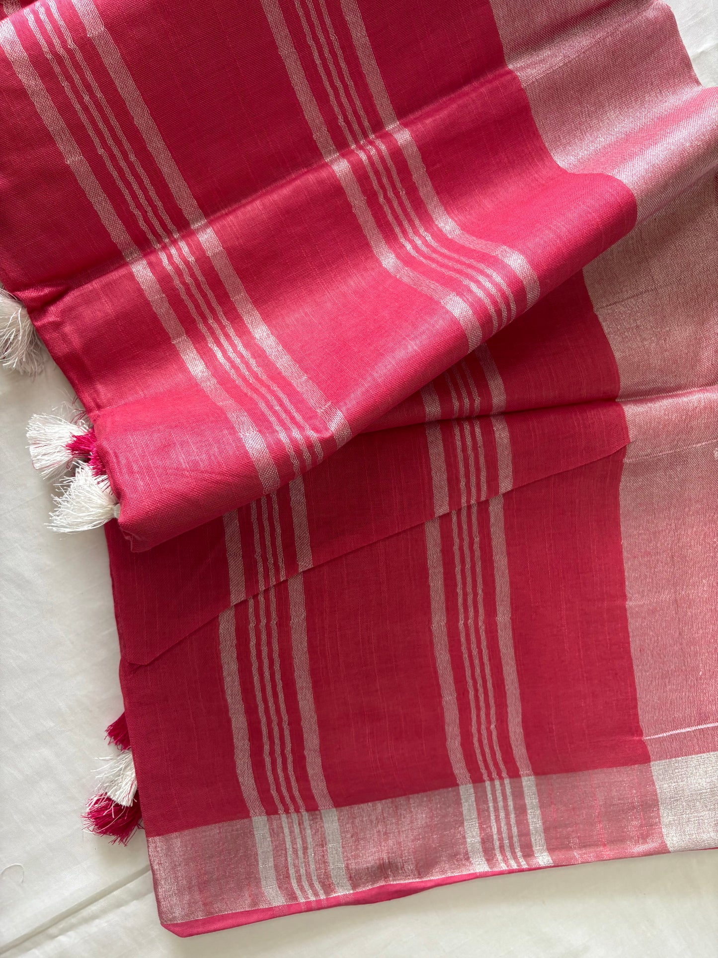 Cotton Linen Saree With running Blouse