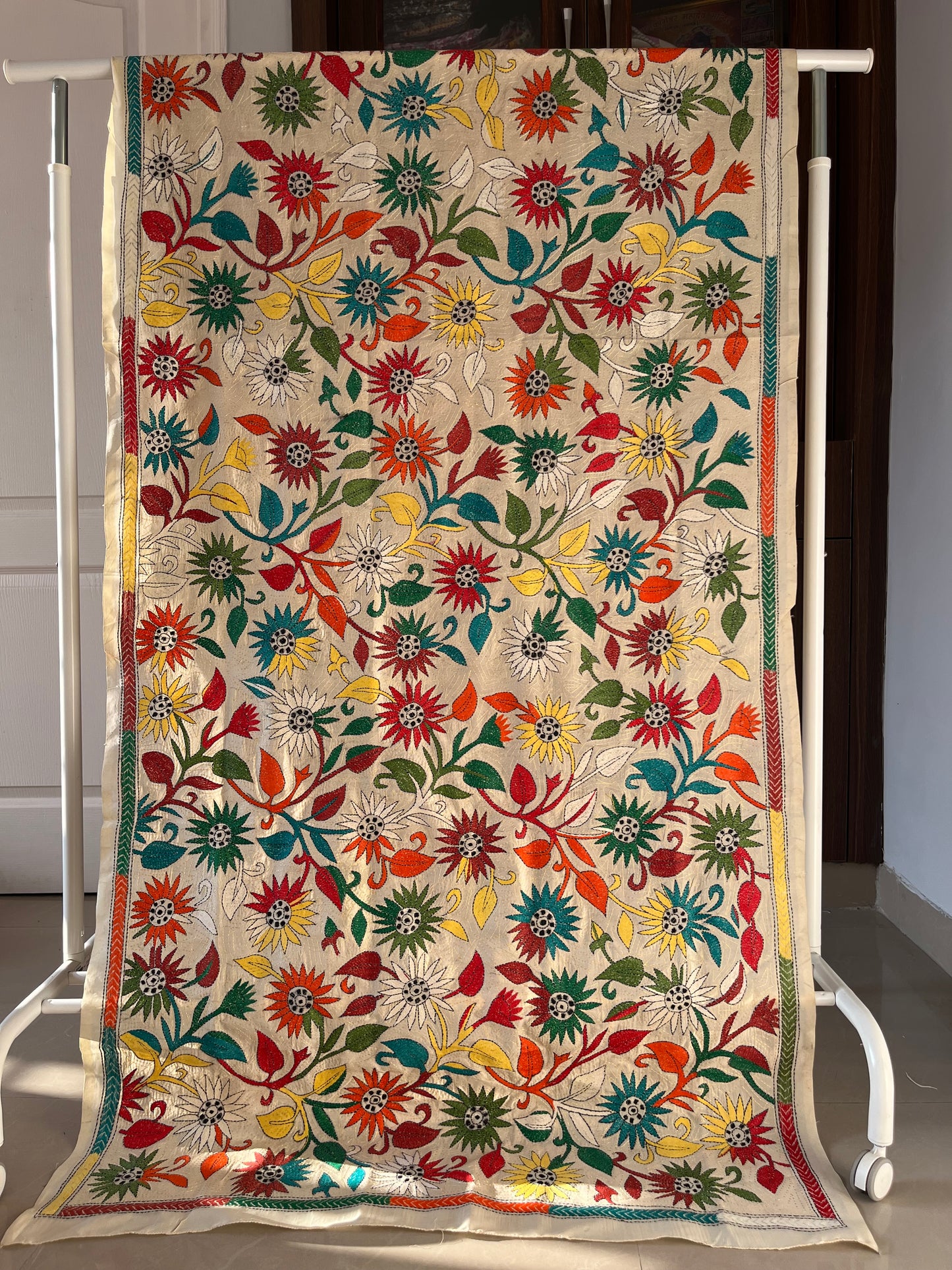 Nakshi Kantha Stitch Silk Dupatta