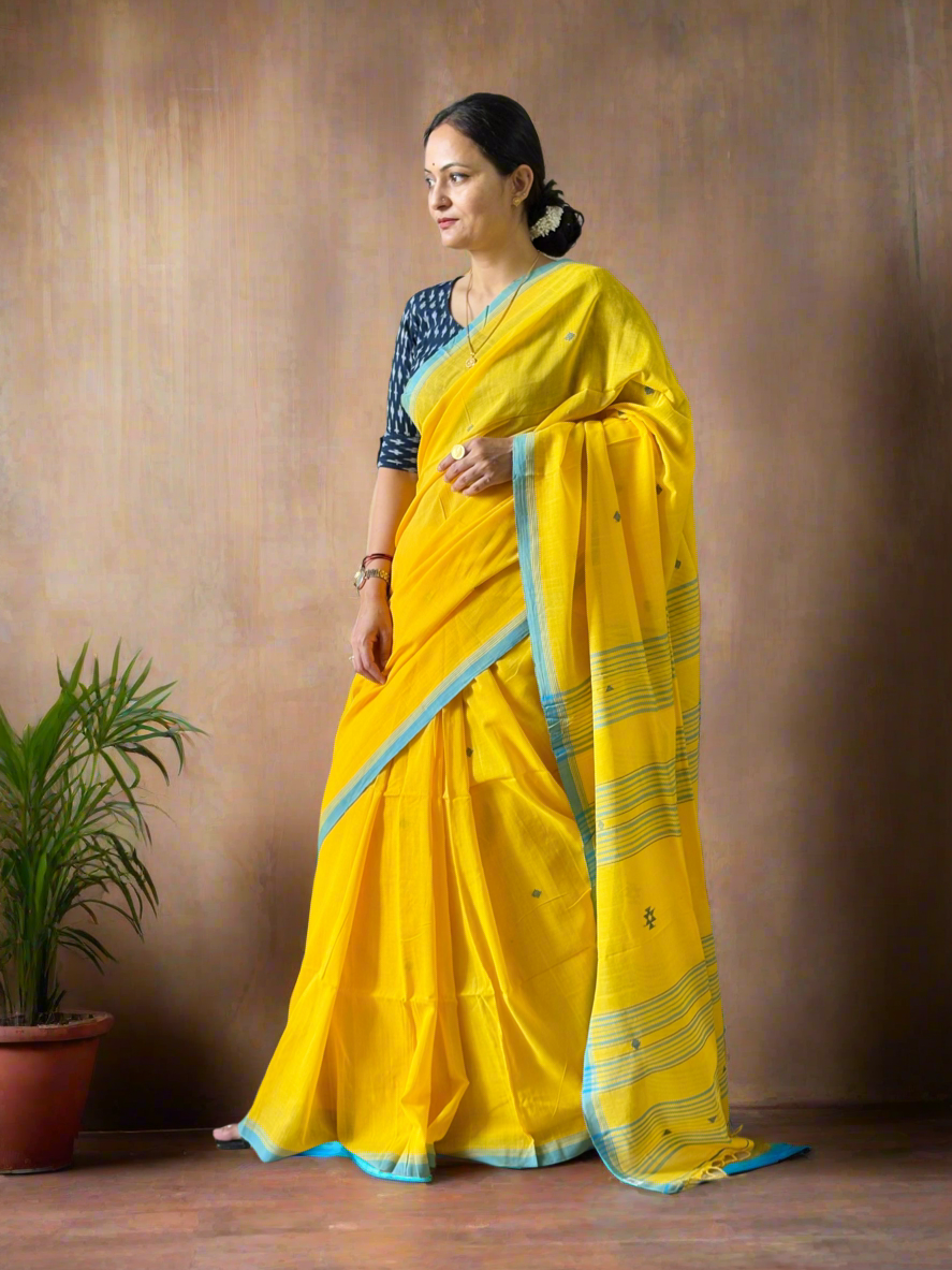 Mul Cotton handwoven Saree (Handloom Marked)