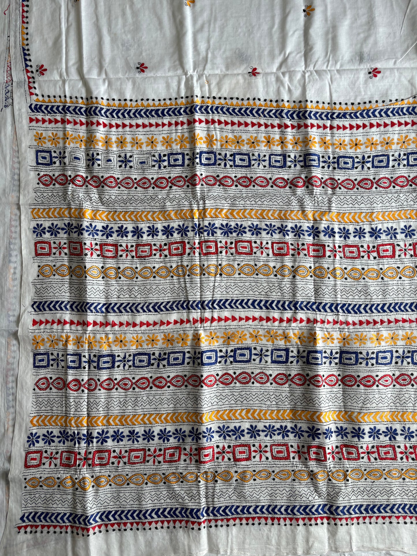 Kantha Hand Embroidered Pure Cotton Saree