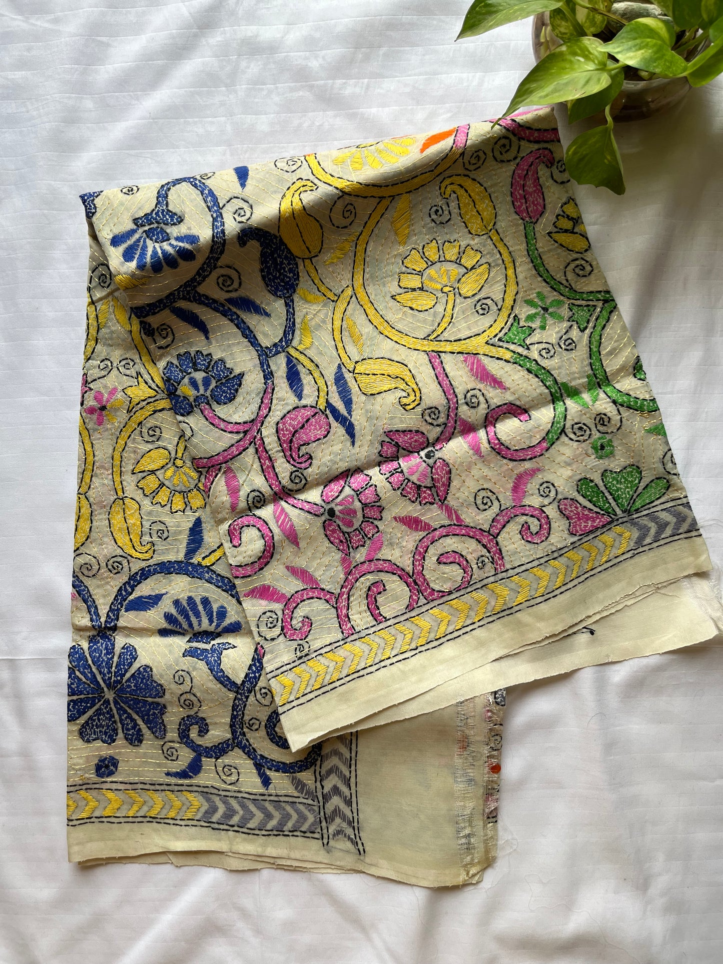 Nakshi Kantha Stitch Silk Dupatta