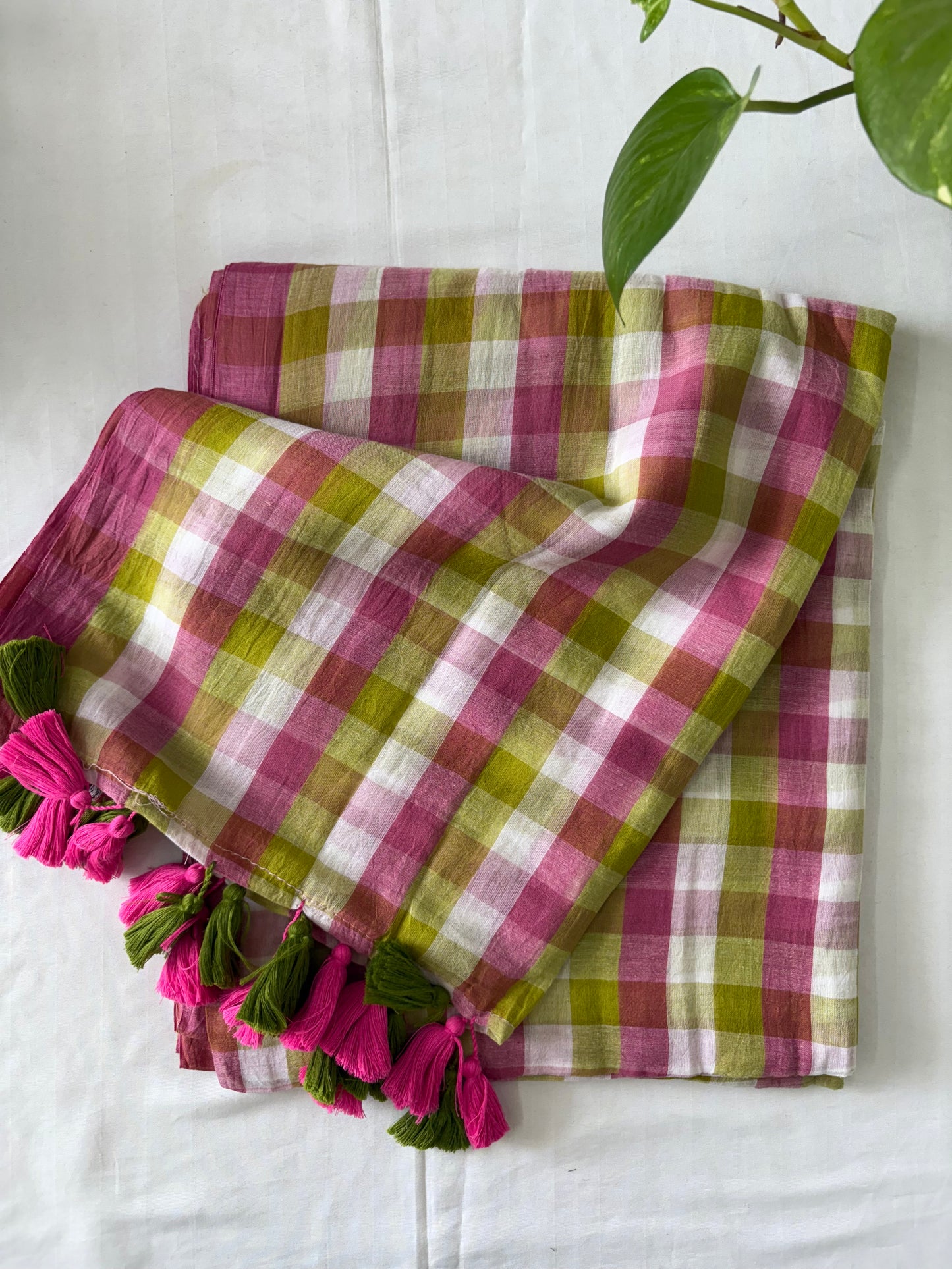 Mul Cotton check Saree