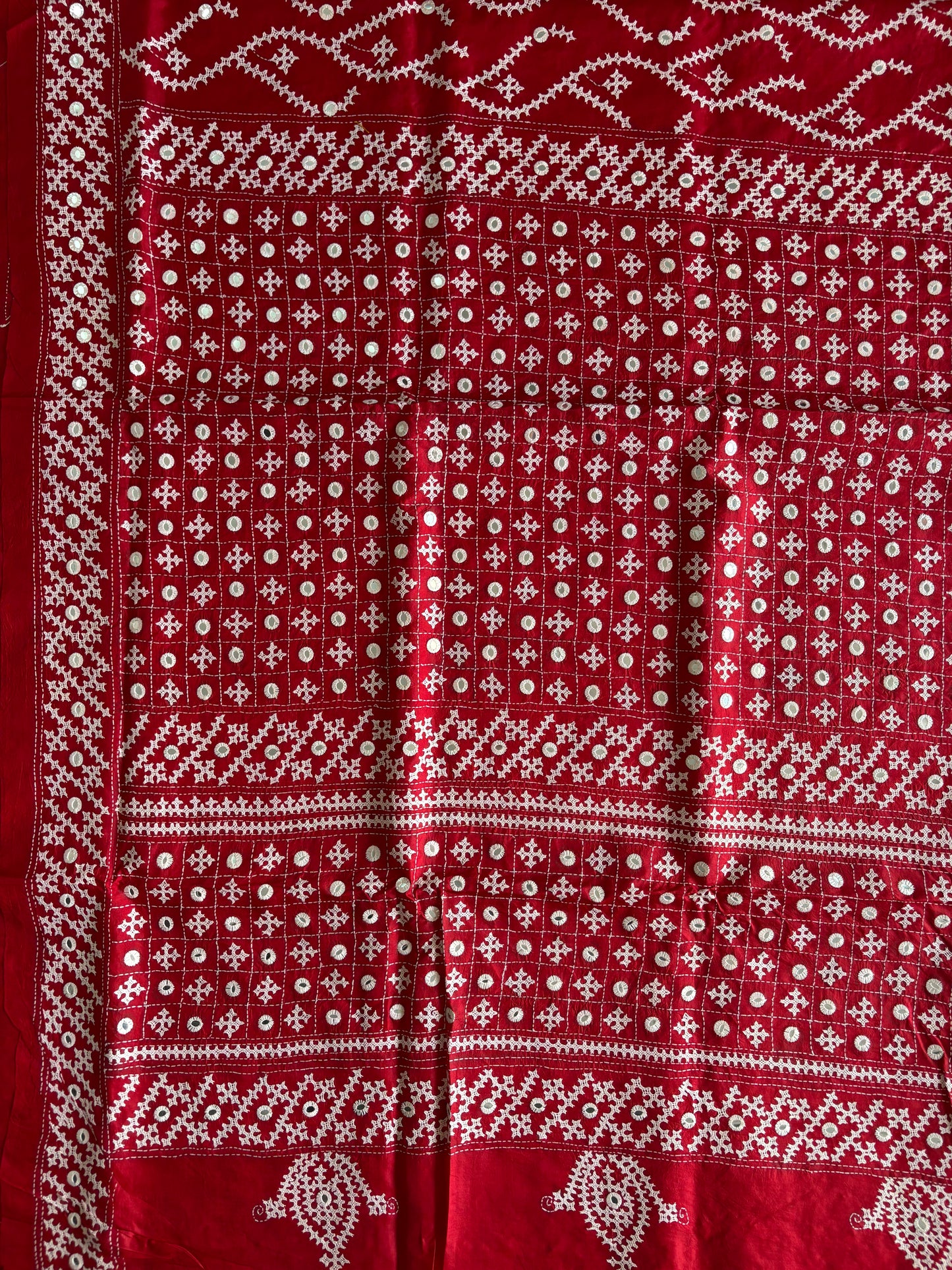Kutch Hand Embroidered Pure Banglore Silk Saree – (Silk Marked)