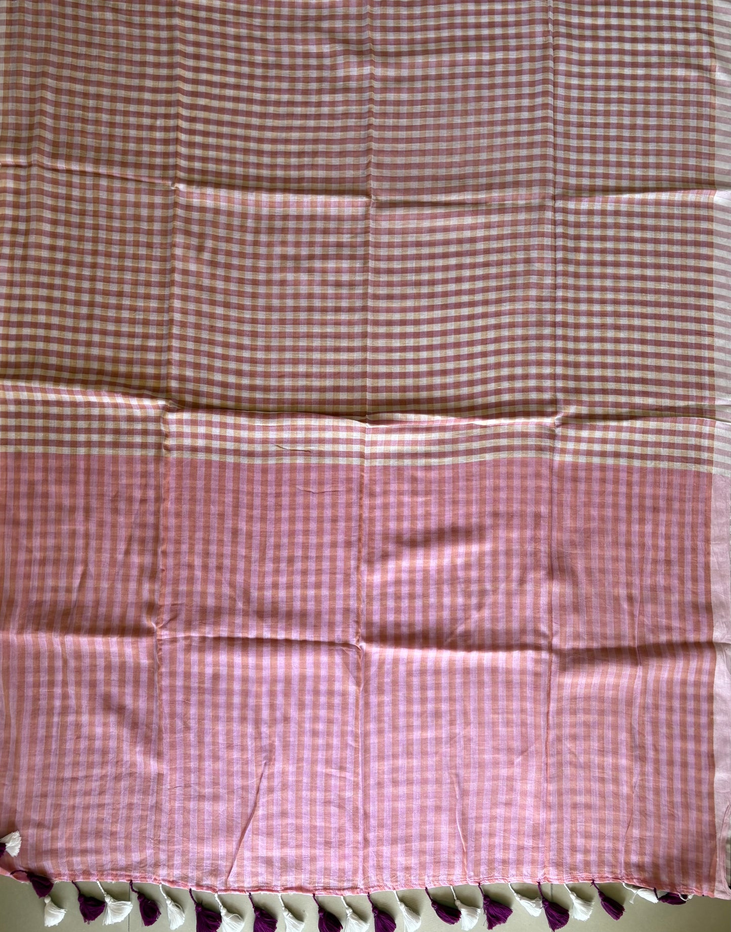 Mul Cotton check Saree