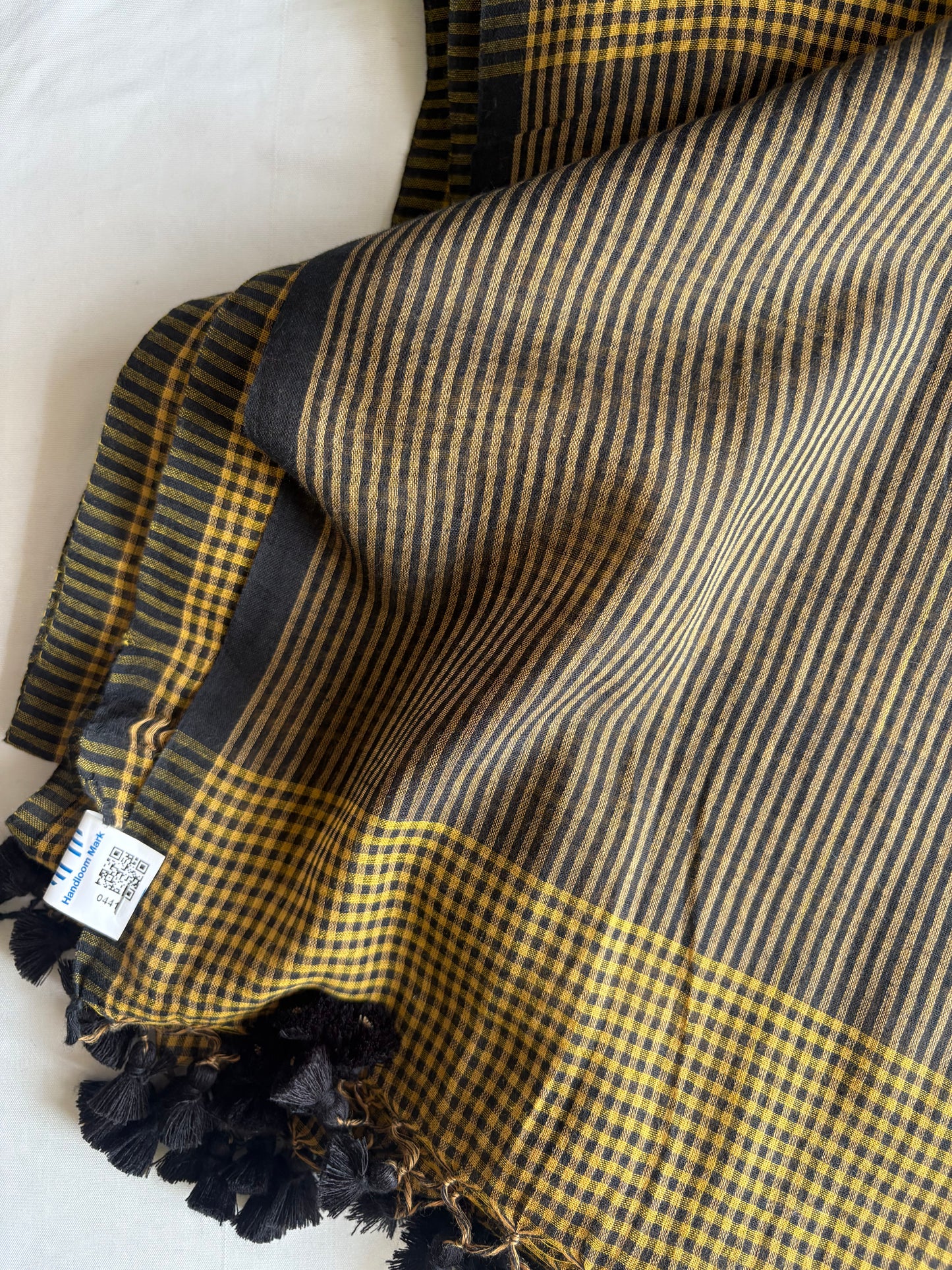 Gamcha Check Mul Cotton handwoven Saree (Handloom Marked)