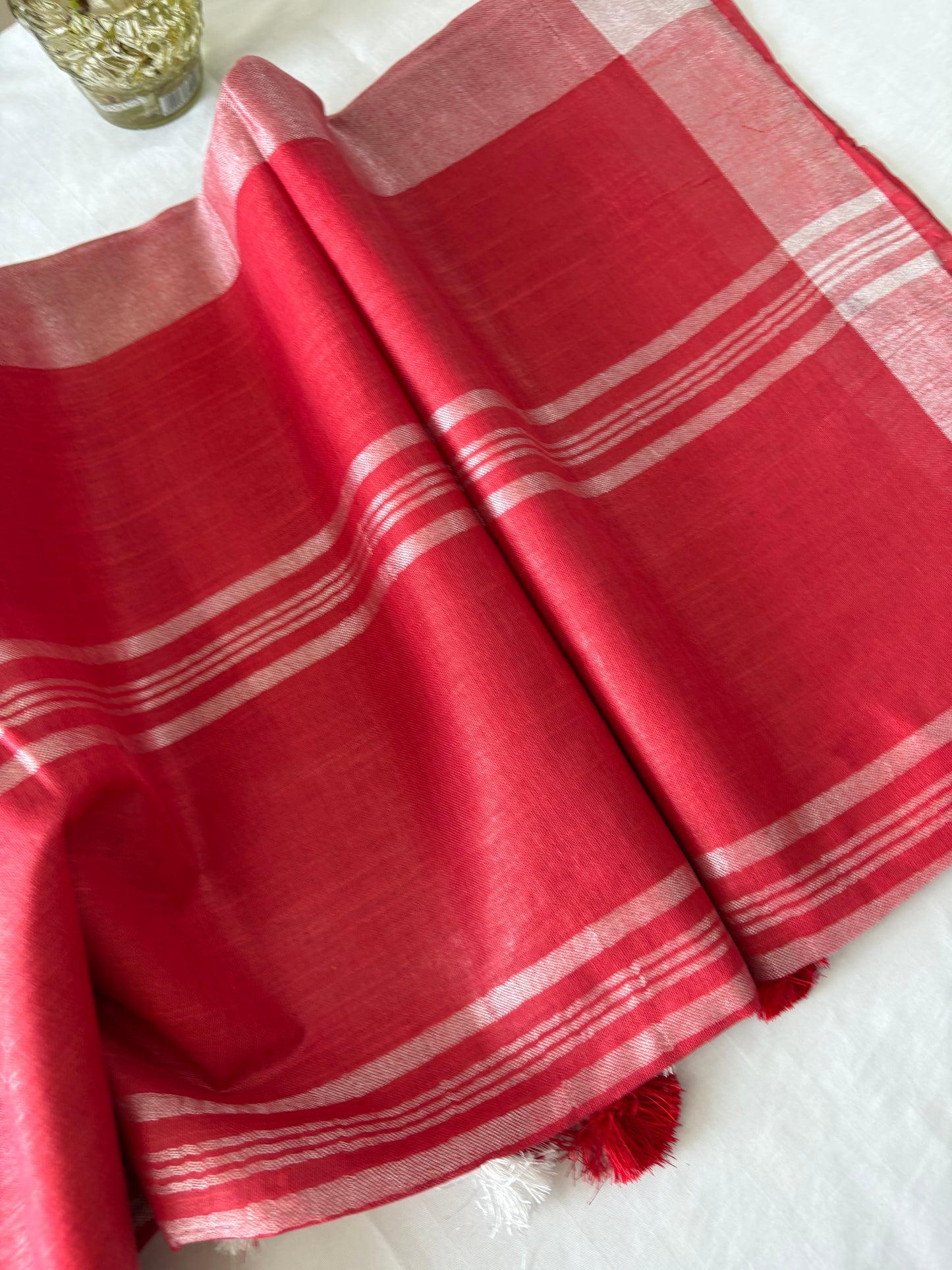 Cotton Linen Saree With running Blouse