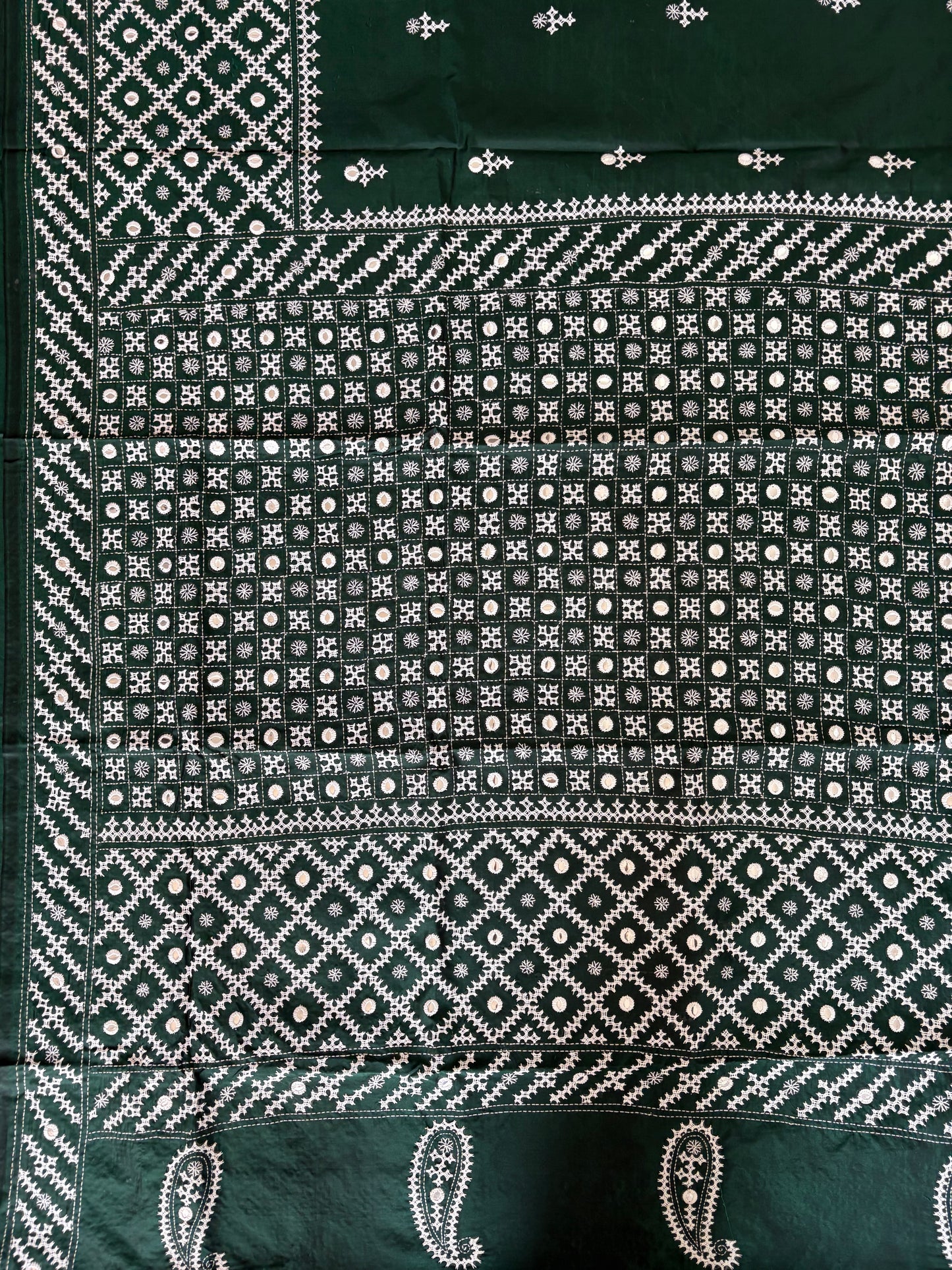 Kutchi/Gujarati Hand Embroidered Saree | Blended Bangalore Silk / Art Silk |