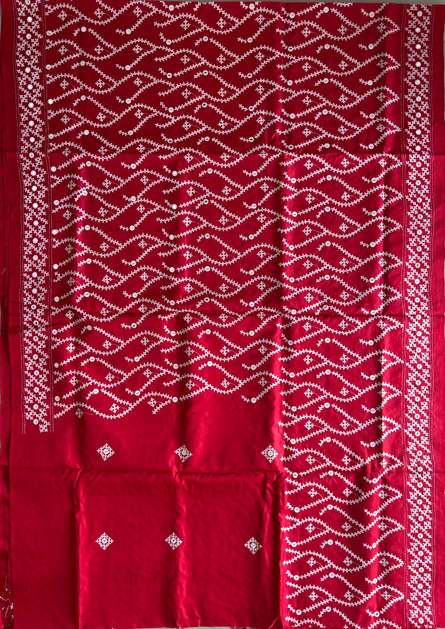 Kutch Hand Embroidered Pure Banglore Silk Saree – (Silk Marked)