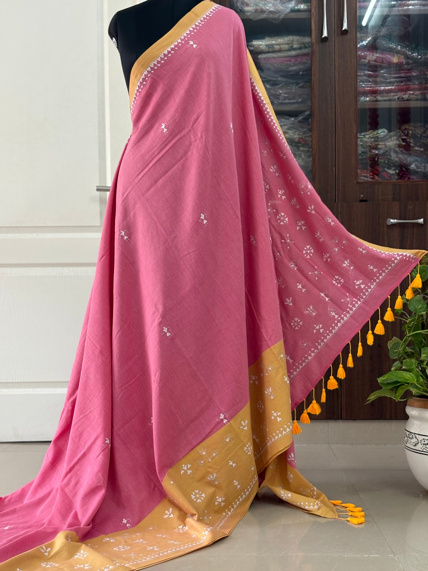 Kantha Hand Embroidered Pure Cotton Saree